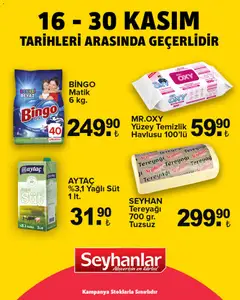 16.11.2025 tarihinden itibaren geçerli olan Seyhanlar Market kataloğu önizlemesi