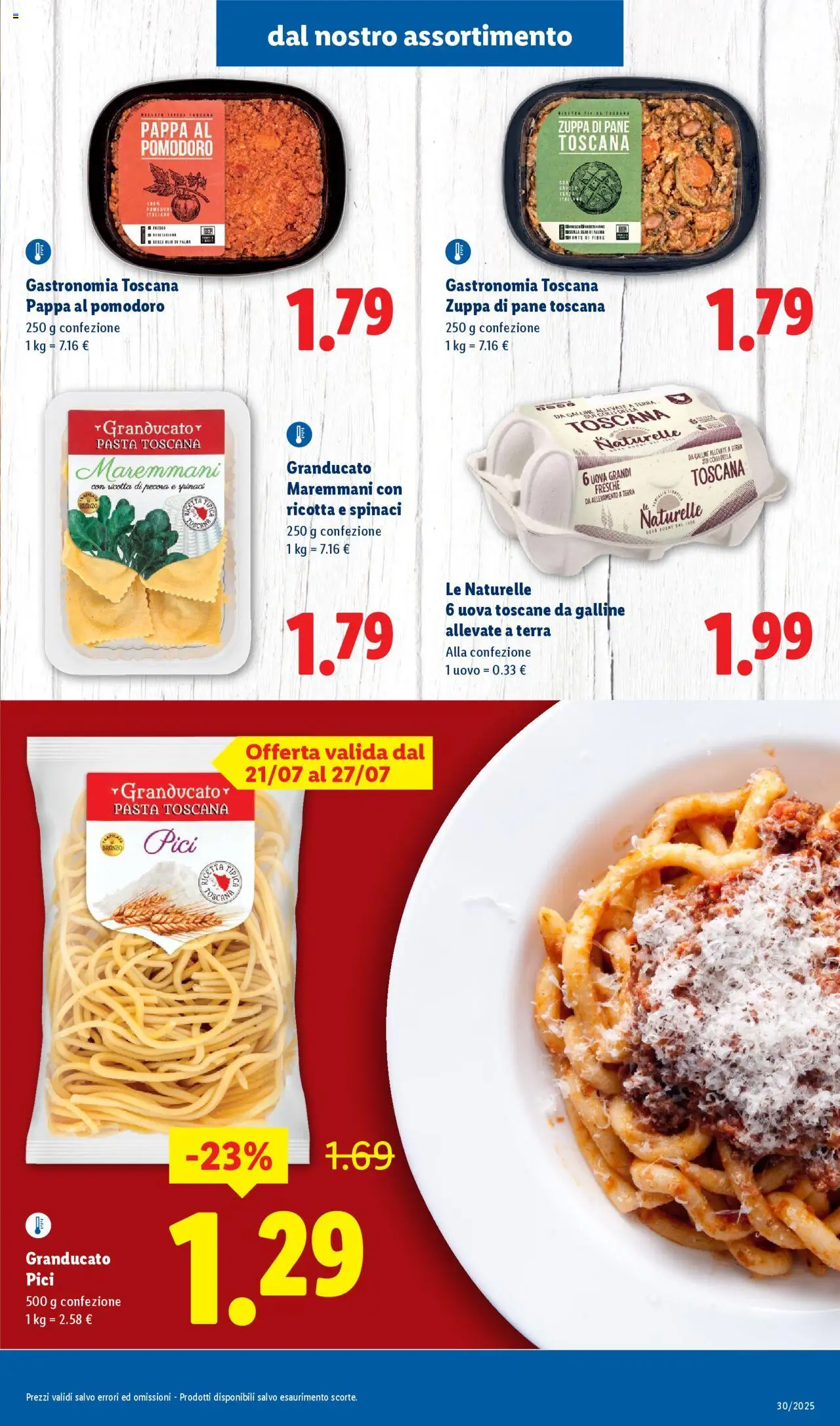 Volantino Lidl del 21.07.2025 | Pagina: 5 | Prodotti: Pane, Spinaci, Ricotta, Terra