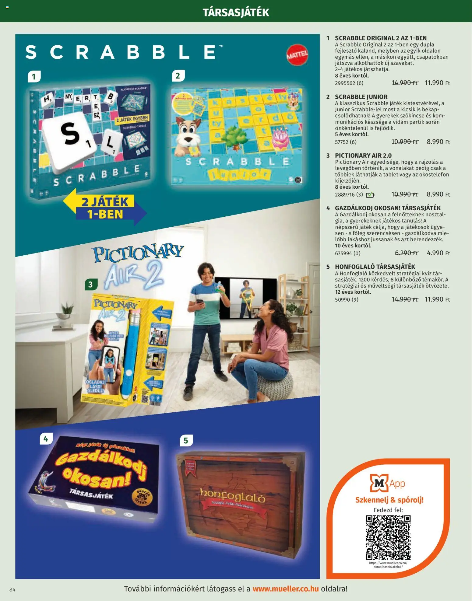 Müller akciós ujság - amely érvényes a következő dátumtól: 27.10.2025 | Oldal: 84 | Termékek: Okostelefon, Tablet, Játék, Társasjáték