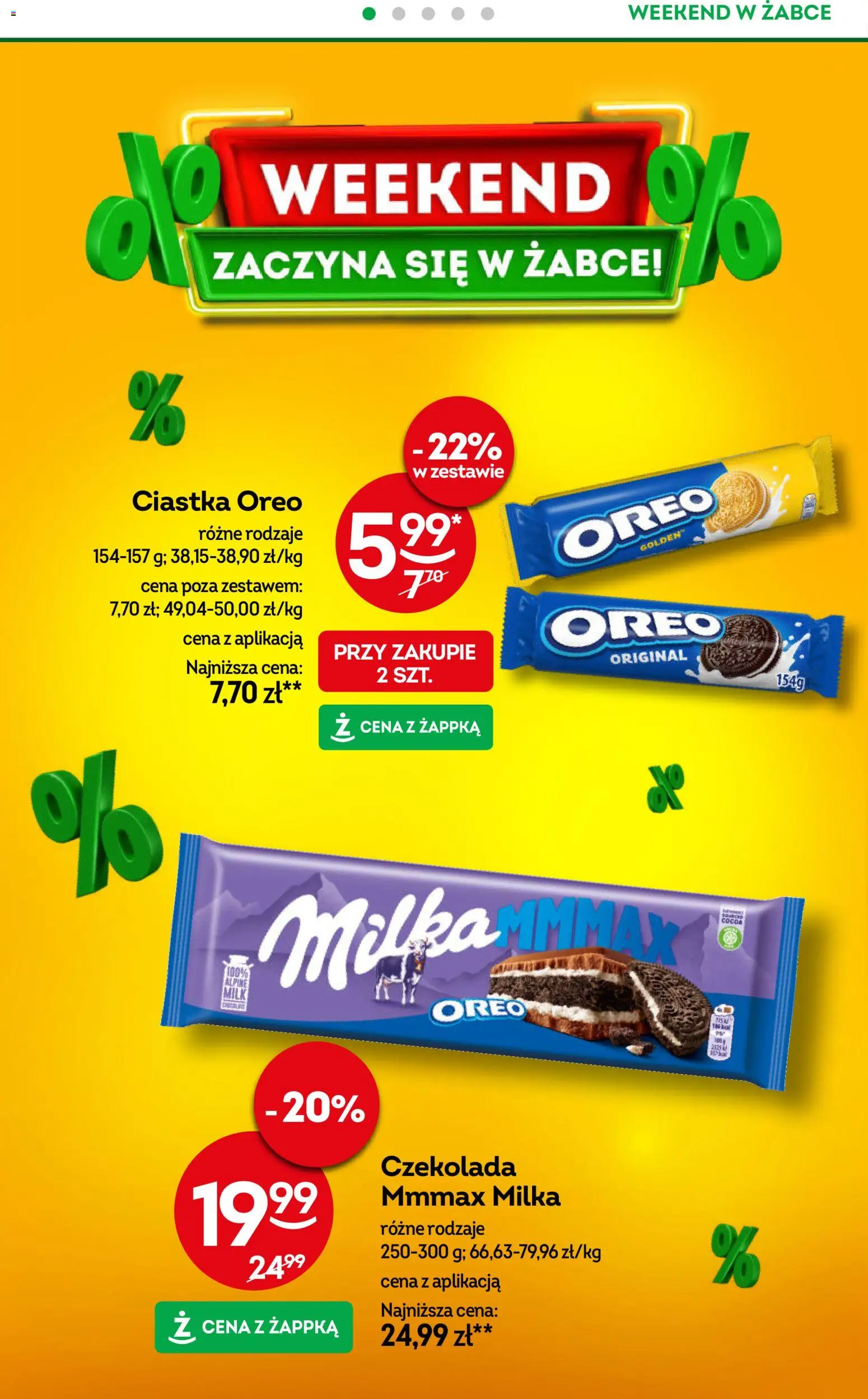 Żabka Gazetka - Weekendowe promocje od 30.01.2026 | Strona: 2 | Produkty: Milka, Ciastka Oreo, Czekolada, Ciastka