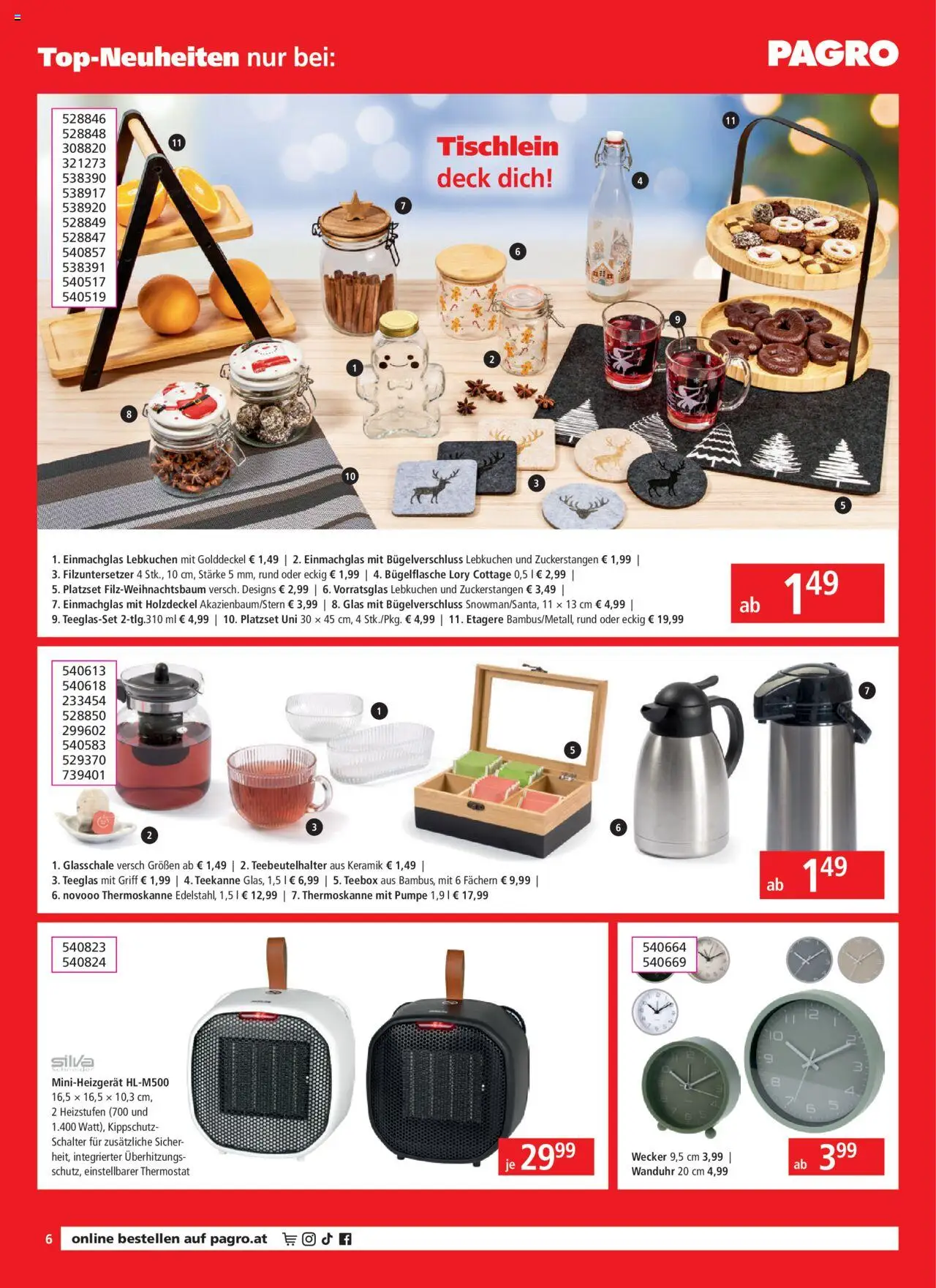 Pagro-Diskont  Flugblatt gültig ab 16.10.2025 | Seite: 6 | Produkte: Wecker