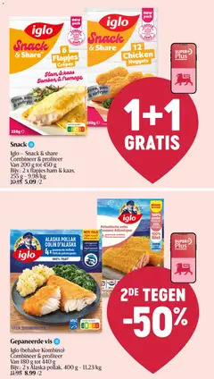 Gepaneerde vis, Iglo (behalve Kombino) Combineer & profiteer Van 180 g tot 440 g Bijv.: 2 x Alaska pollak, 400 g - Voorbeeld van een folder van Delhaize, geldig van 12.03.2026 | Pagina: 33
