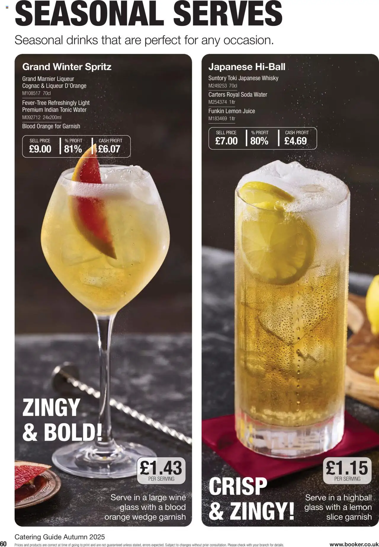 {H1} | Page: 60 | Products: Lemon juice, Whisky, Lemon, Orange