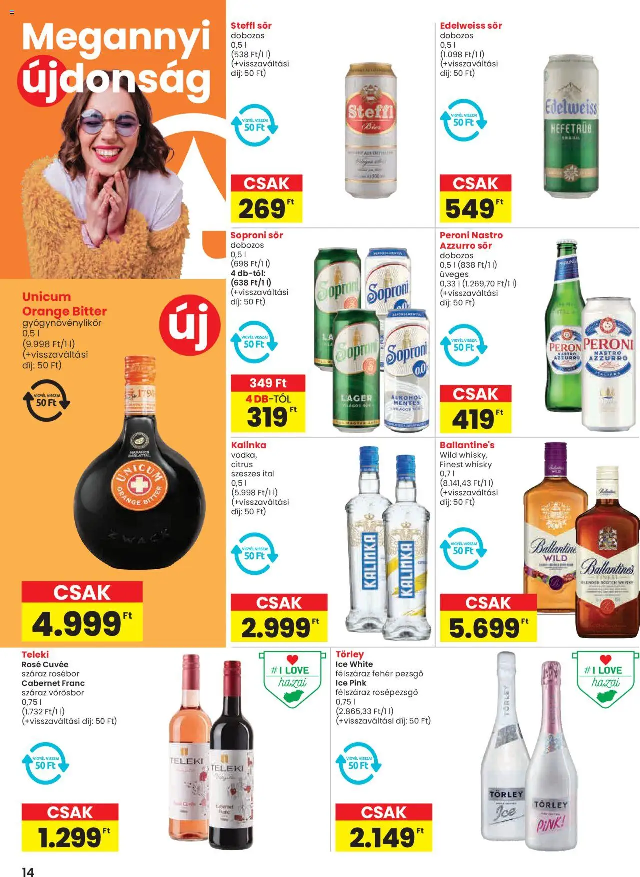 Spar akciós ujság - amely érvényes a következő dátumtól: 05.06.2025 | Oldal: 14 | Termékek: Steffl, Sör, Vodka, Whisky
