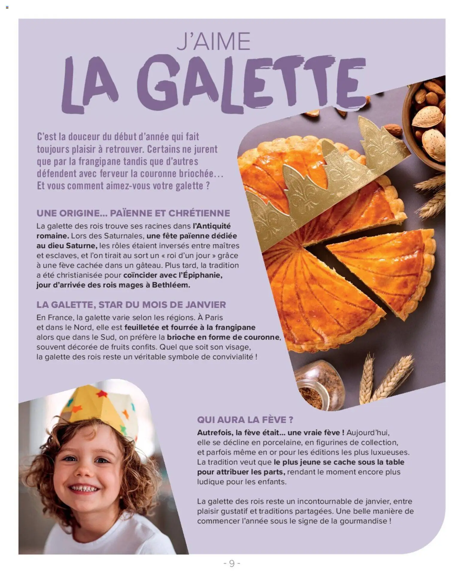 {H1} | Page: 9 | Produits: Galette des rois, Fève, Table, Figurines