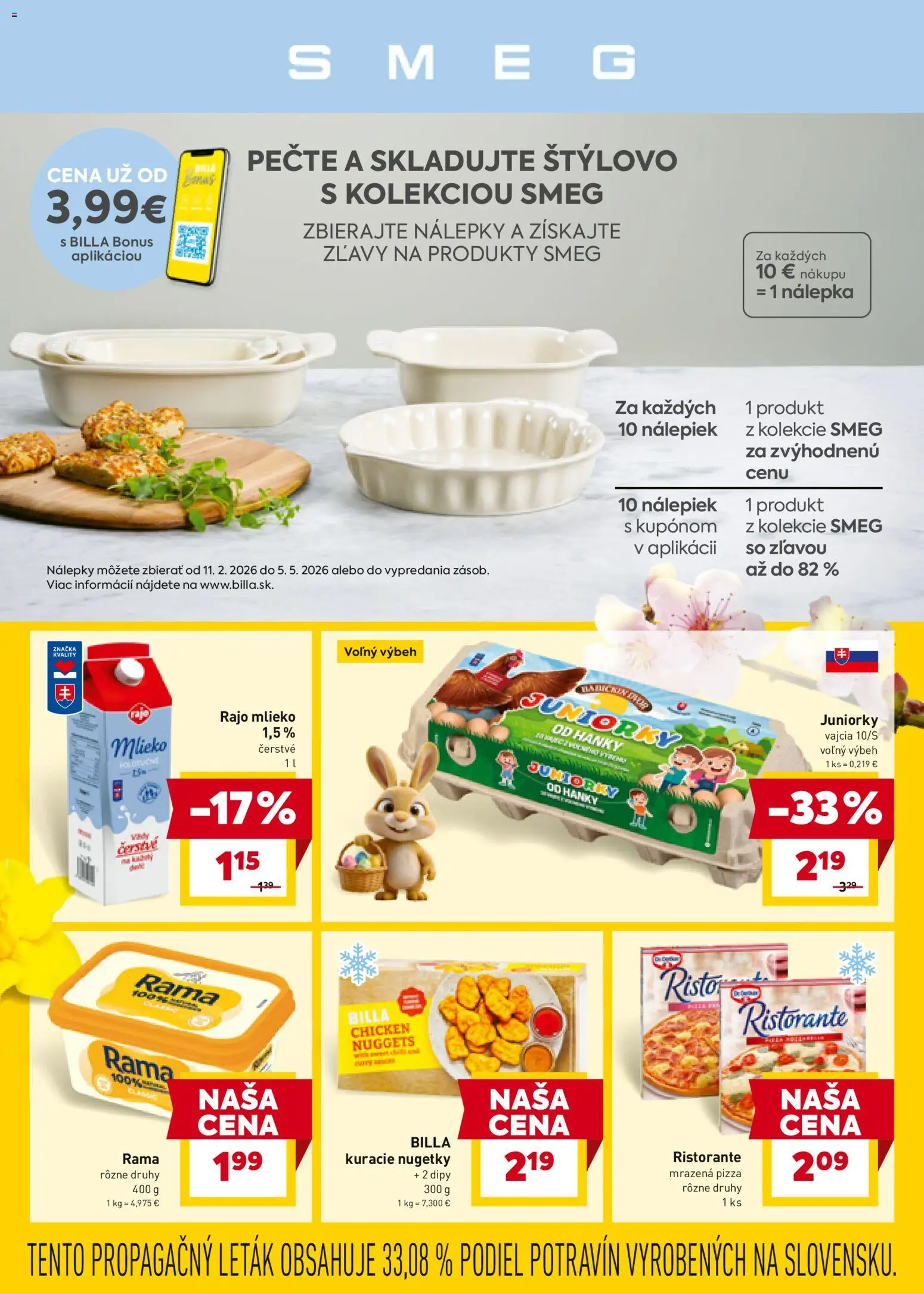 Nové Billa akcie – leták je platný od 18.03.2026 | Strana: 11 | Produkty: Mlieko, Vajcia, Pizza, Rama