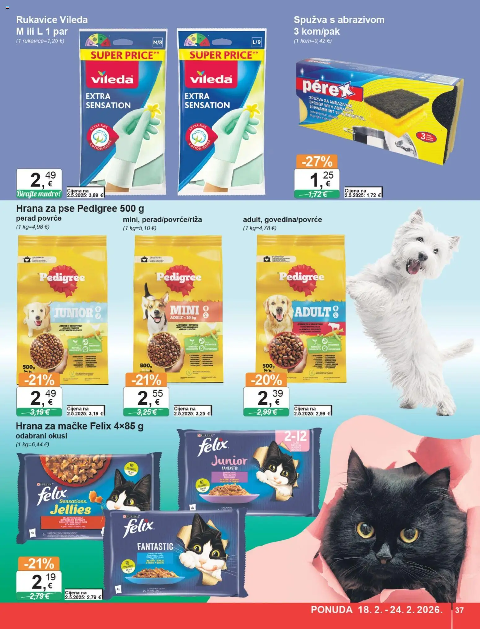 KTC katalog | vrijedi od 18.02.2026 | Stranica: 37 | Proizvodi: Hrana za pse, Povrće, Rukavice, Vileda