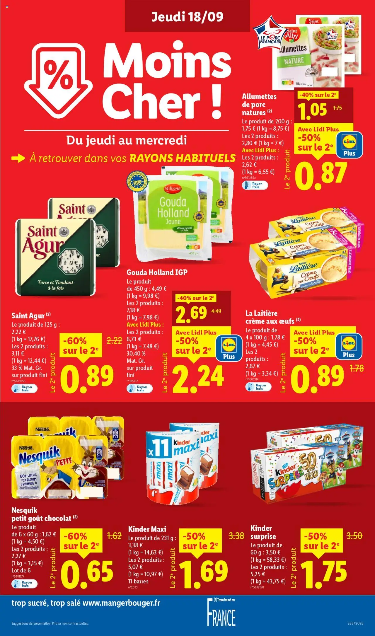  | Page: 13 | Produits: Kinder maxi, Lait, Œufs, Crème
