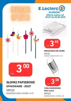 E.Leclerc Gazetka - Kłodzko od 29.07.2025 | Strona: 11 | Produkty: Krajalnica, Słomki
