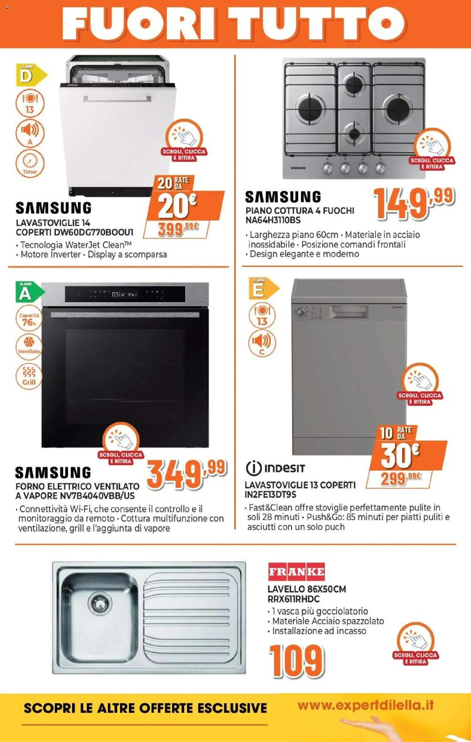 Volantino Expert del 15.01.2026 | Pagina: 17 | Prodotti: Lavello, Lavastoviglie, Forno, Forno elettrico