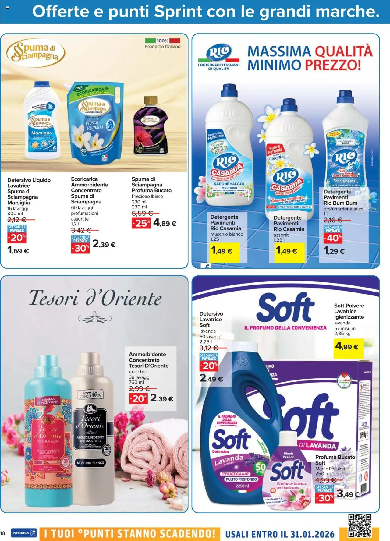 Volantino Carrefour del 23.10.2025 | Pagina: 18 | Prodotti: Sapone, Ammorbidente, Asciugatrice, Profumo