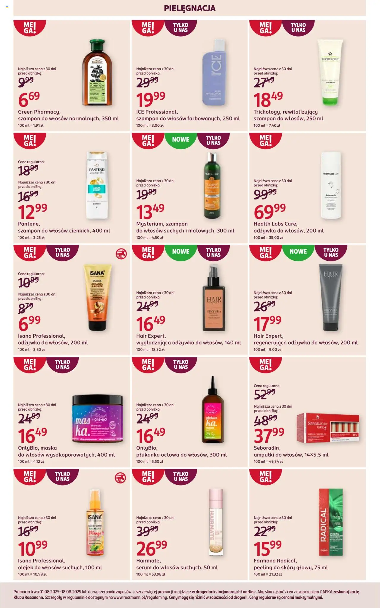 Rossmann Gazetka od 01.08.2025 | Strona: 7 | Produkty: Szampon, Odżywka, Olejek do włosów, Maska