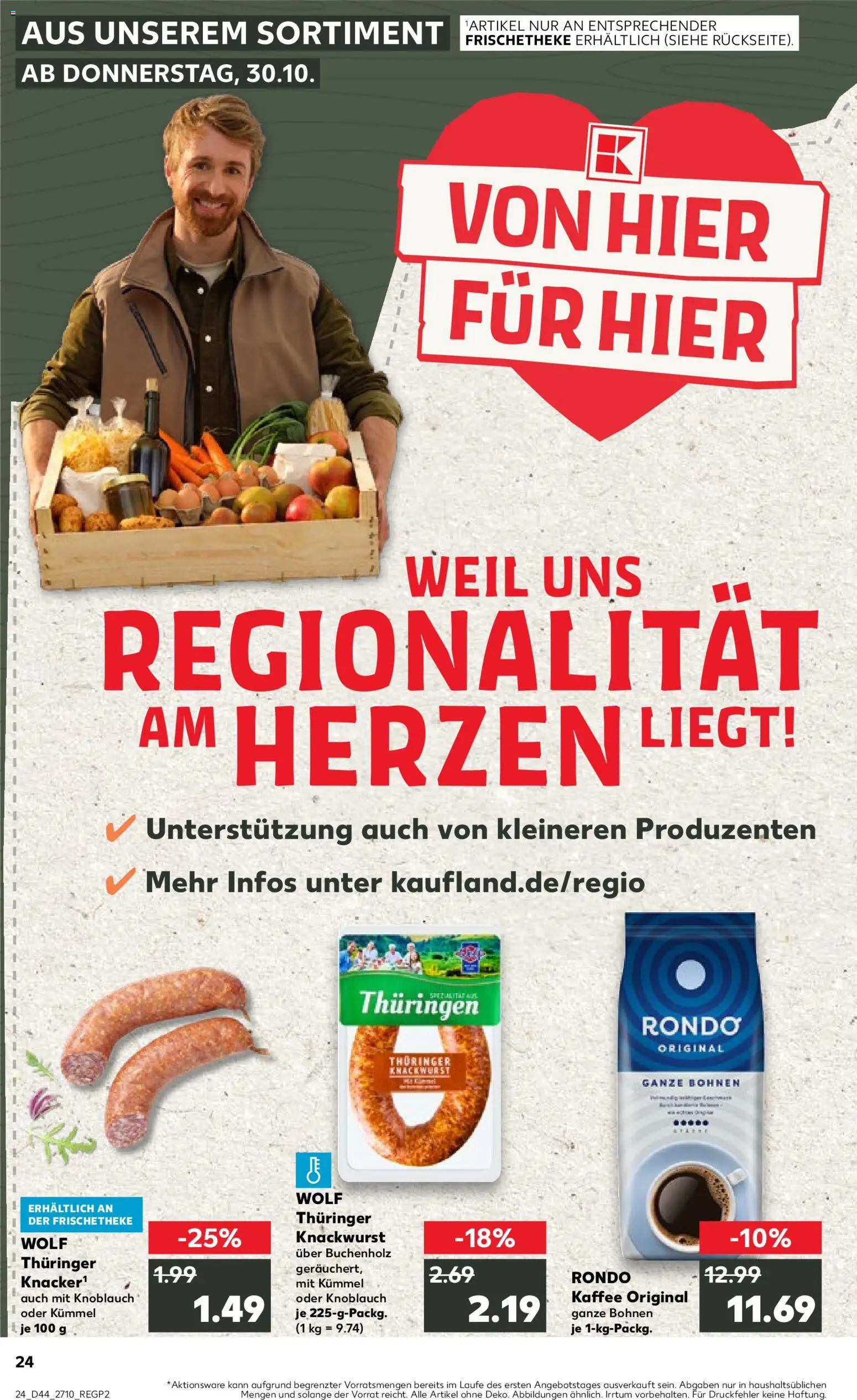 Kaufland prospekt Zeitz	 – gültig ab 30.10.2025 | Seite: 24 | Produkte: Kaffee, Knoblauch