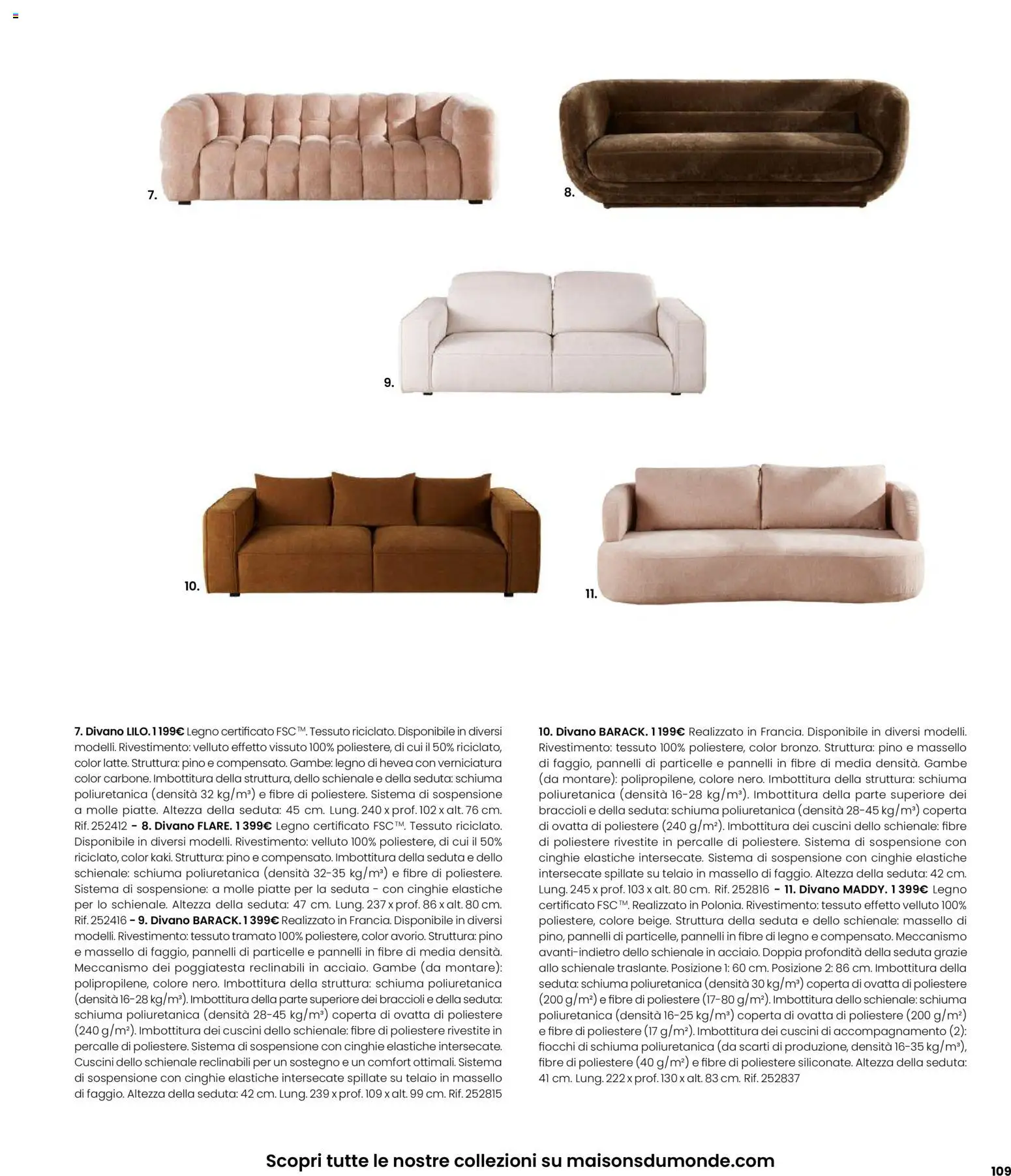 Volantino Maisons du Monde del 12.02.2026 | Pagina: 109 | Prodotti: Fiocchi, Braccioli, Coperta, Divano