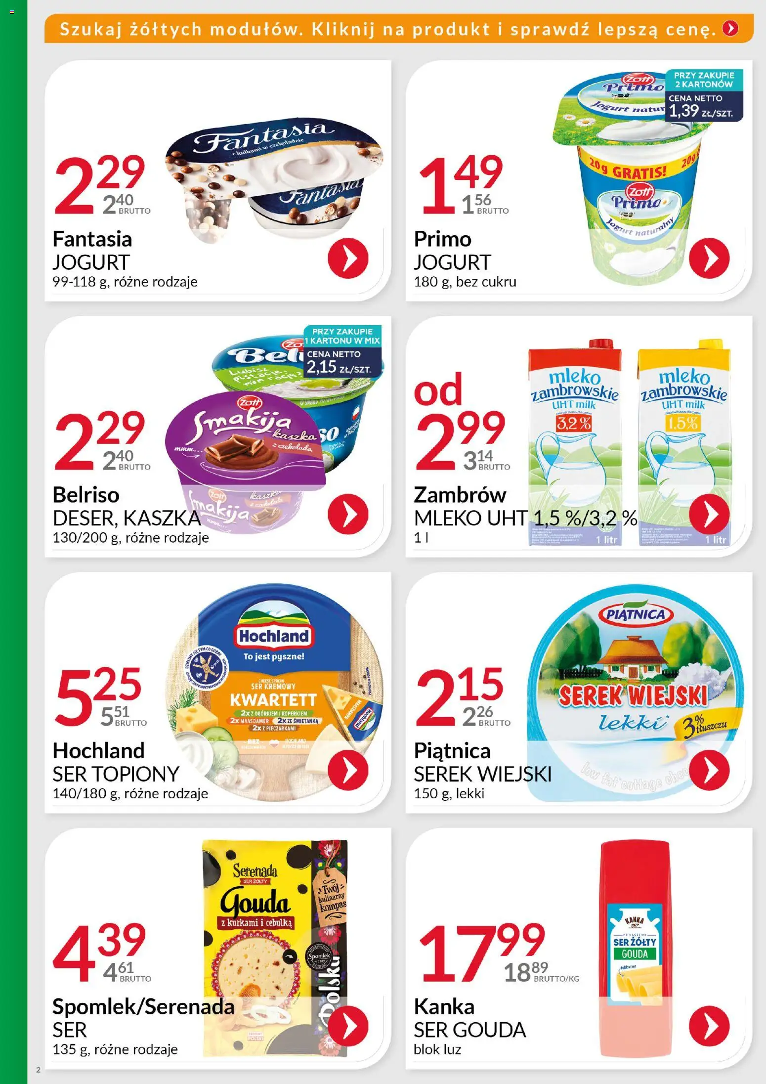 Eurocash Gazetka - Ofensywa Cenowa Spożywcza od 16.11.2025 | Strona: 2 | Produkty: Delikatesy, Mleko, Czekolada, Ser gouda