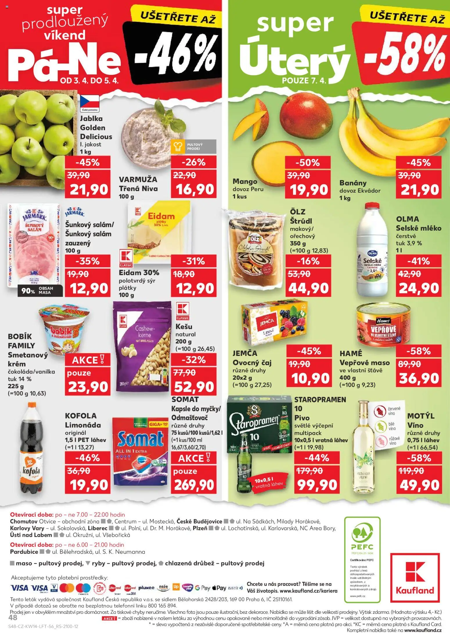 Kaufland - Kaufland leták od 01.04.2026 | Strana: 48 | Produkty: Staropramen 10, Kešu, Eidam, Kofola