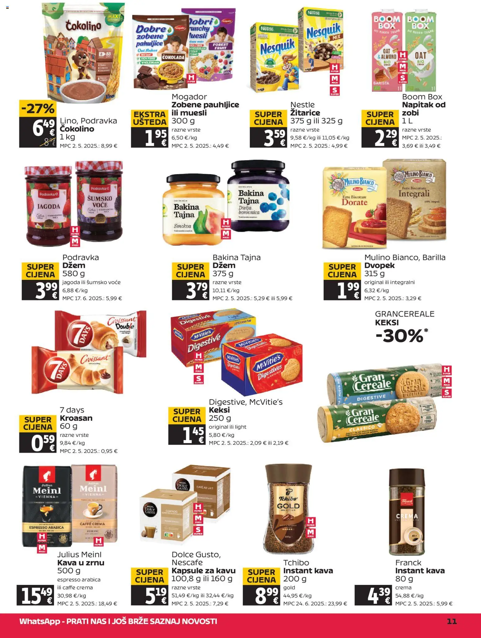 Tommy katalog | vrijedi od 16.04.2026 | Stranica: 11 | Proizvodi: Kava u zrnu, Dvopek, Pahuljice, Nesquik