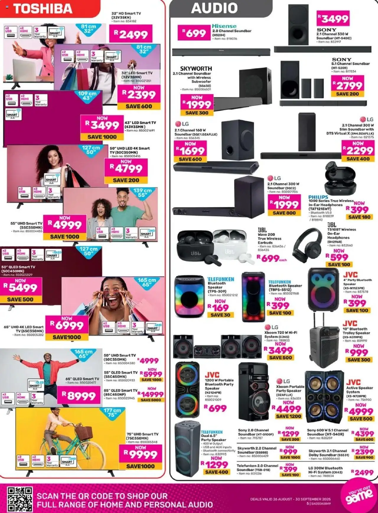 Game - End Of Season Clearance │ valid from 26.08.2025 | Page: 5 | Products: Headphones, TV, Soundbar, Subwoofer