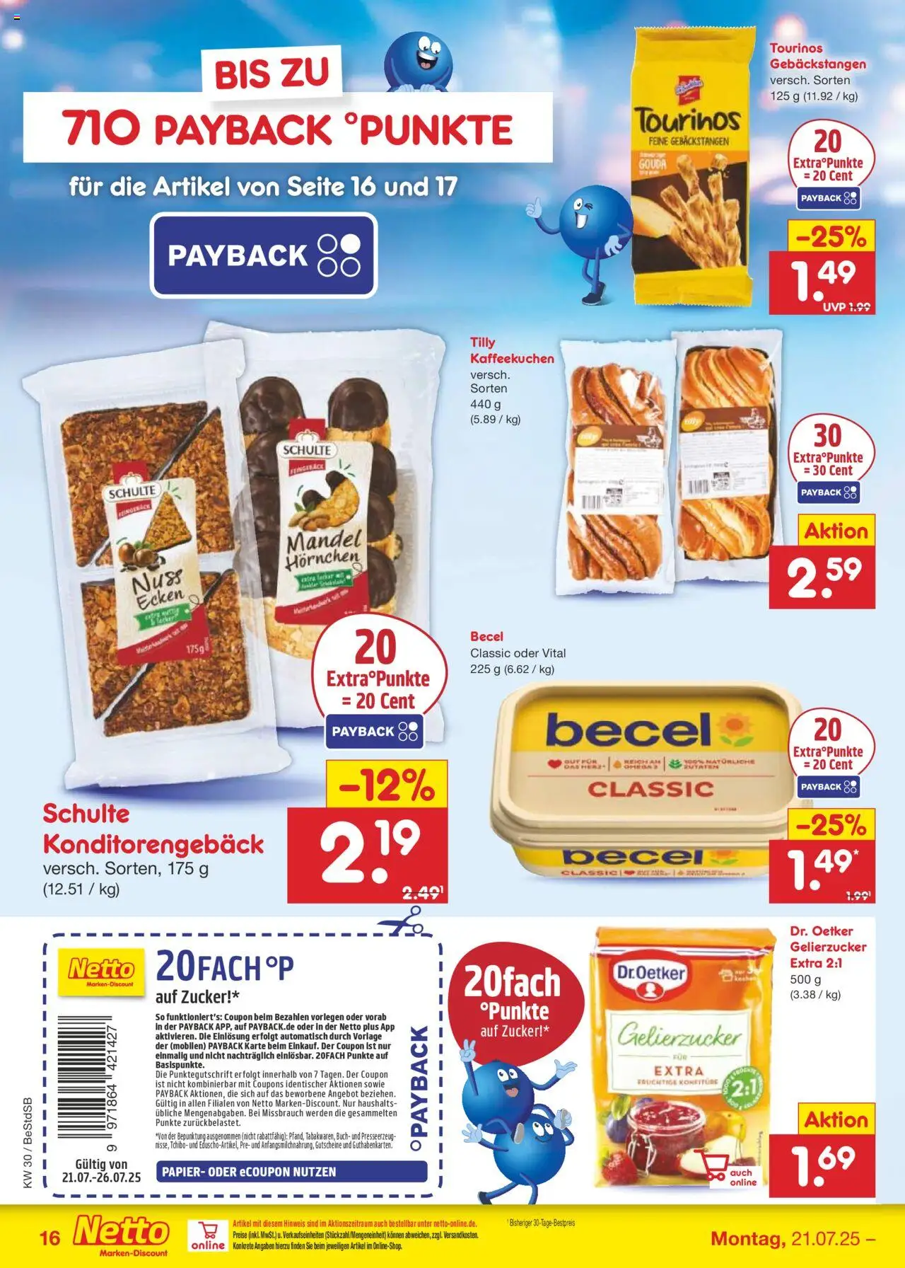 Netto Marken-Discount Prospekt 	 - gültig ab dem 21.07.2025 | Seite: 22 | Produkte: Gelierzucker, Becel, Gouda, Zucker