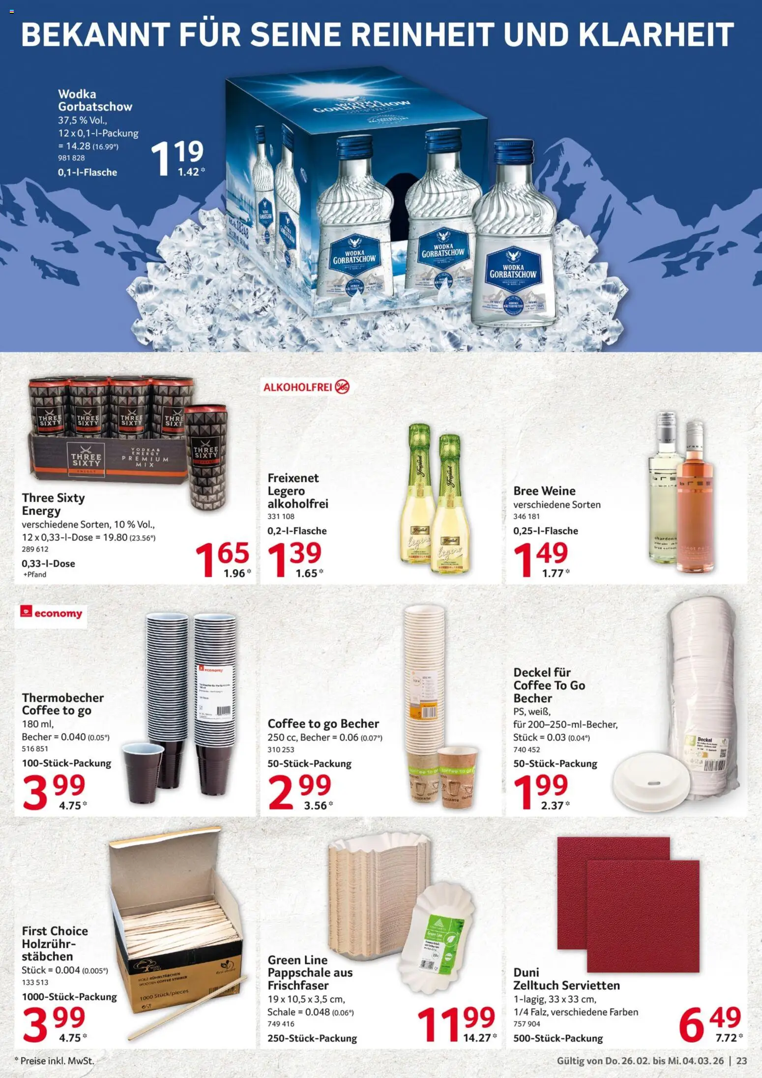 Selgros Prospekt 	 – gültig ab 26.02.2026 | Seite: 23 | Produkte: Energy, Freixenet, Wodka gorbatschow, Wodka