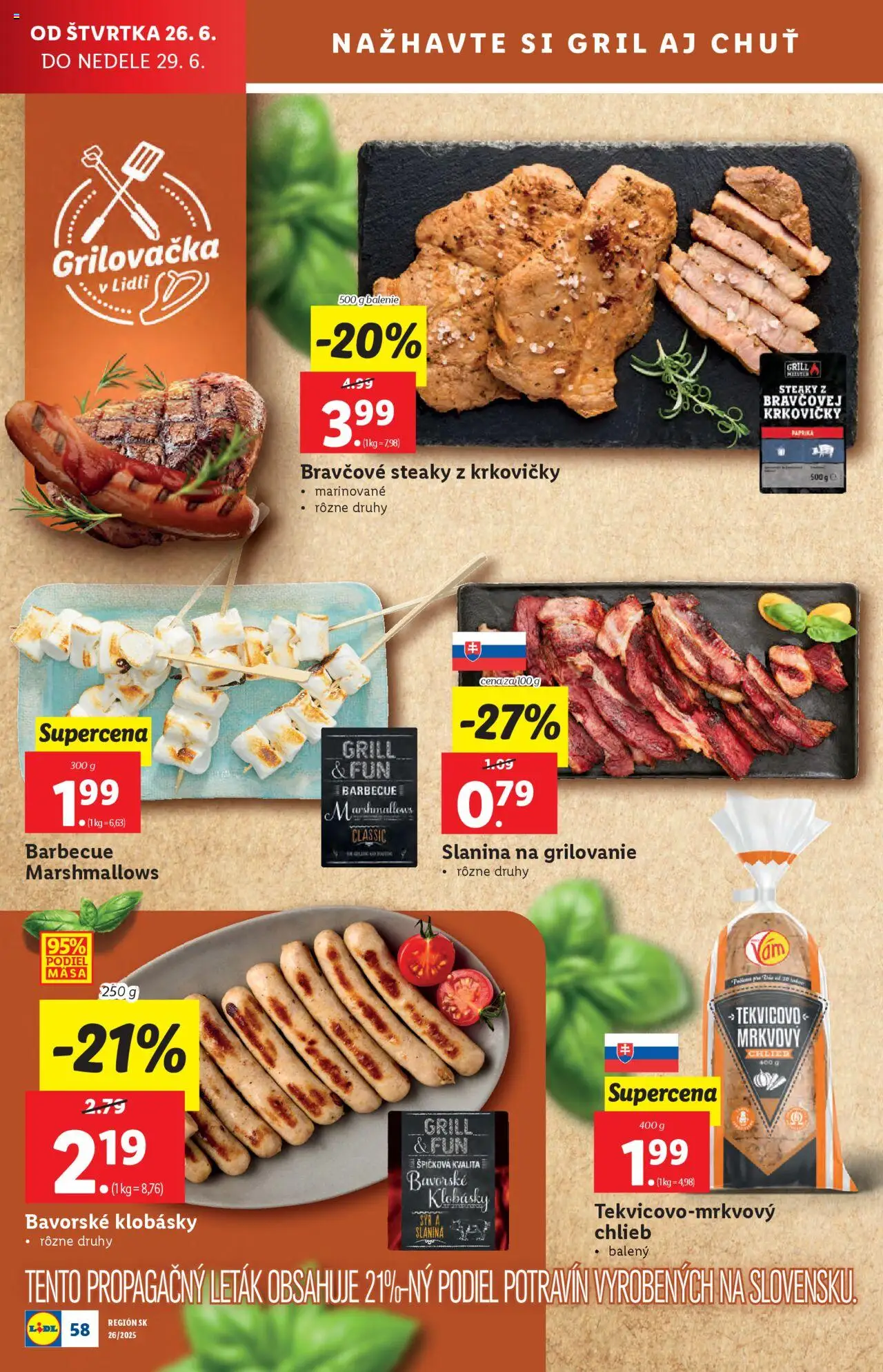 Lidl leták │ platný od 23.06.2025 | Strana: 74 | Produkty: Gril, Chlieb, Slanina