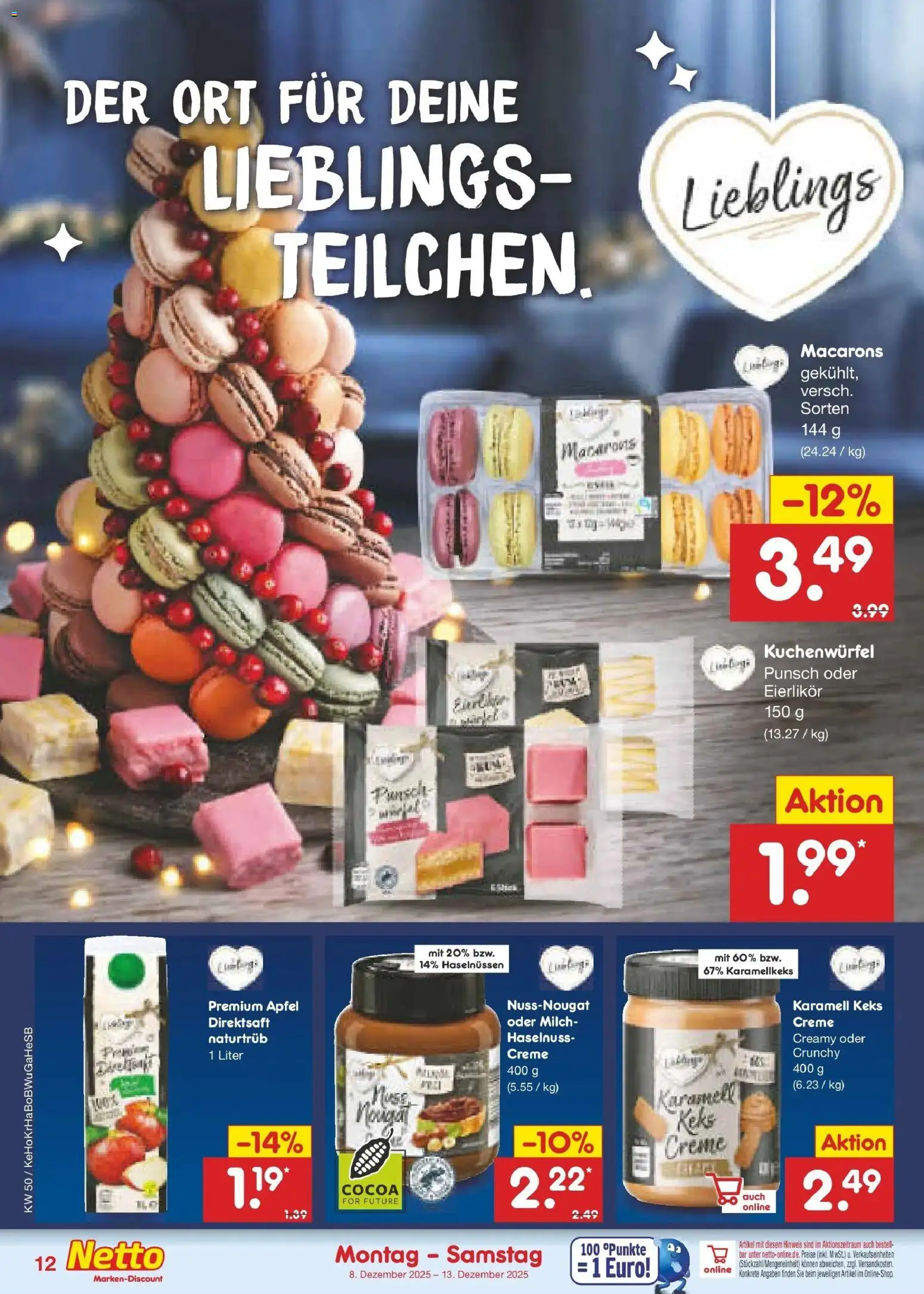 Netto Marken-Discount - Netto: Wochenangebote – gültig ab 07.12.2025 | Seite: 12 | Produkte: Milch, Äpfel, Creme