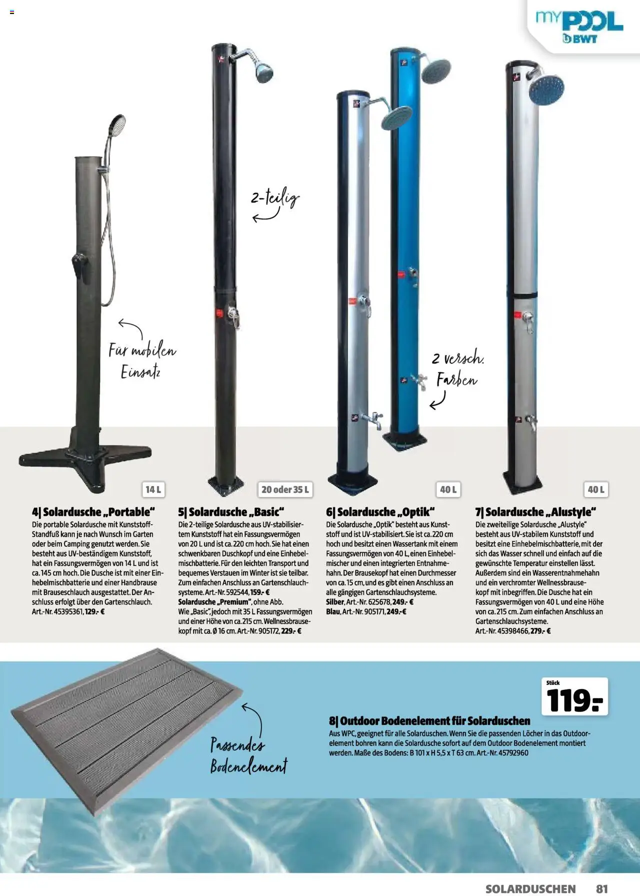 Hagebau Gartenkatalog 2025 gültig ab 05.03.2025 | Seite: 81 | Produkte: Wasser, Dusche