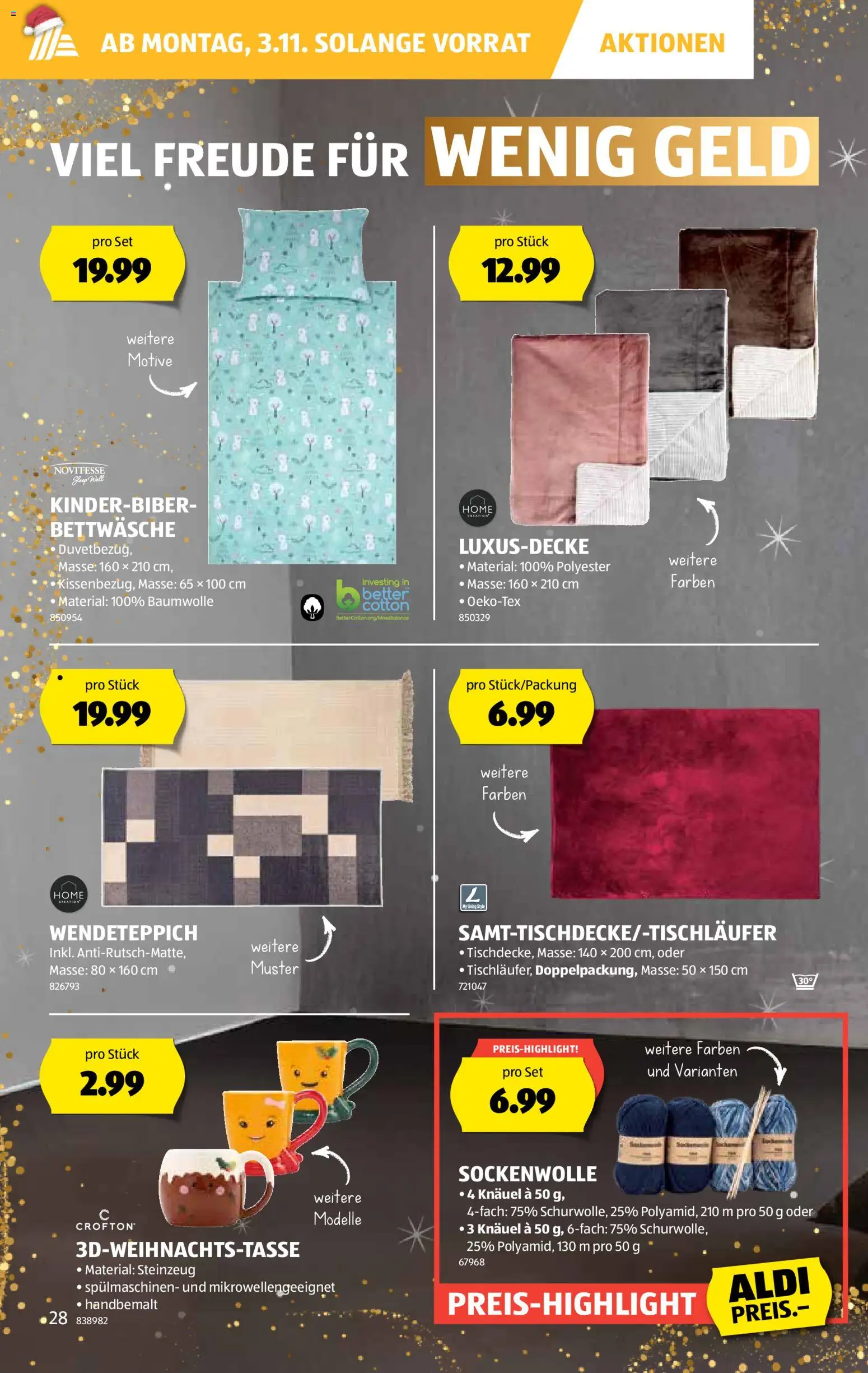 Aldi Aktionen – gültig ab 30.10.2025 | Seite: 29 | Produkte: Bettwäsche