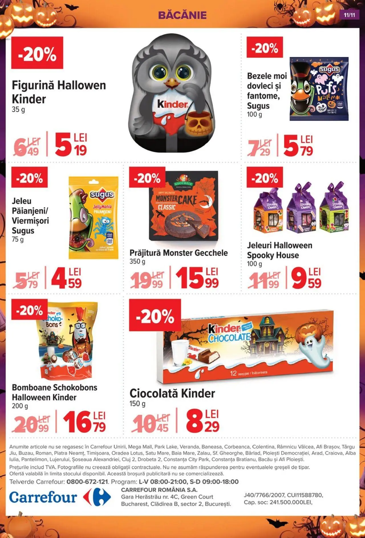 Noul catalog Carrefour – valabil de la 15.10.2025 | Pagină: 11 | Produse: Prăjitură, Ciocolată, Bomboane, Jeleuri
