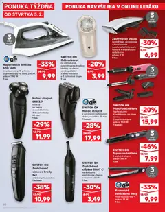 Kaufland leták platný od 05.02.2026 | Strana: 62 | Produkty: Zastrihávač chĺpkov, Naparovacia žehlička, Zastrihávač vlasov, Strojček