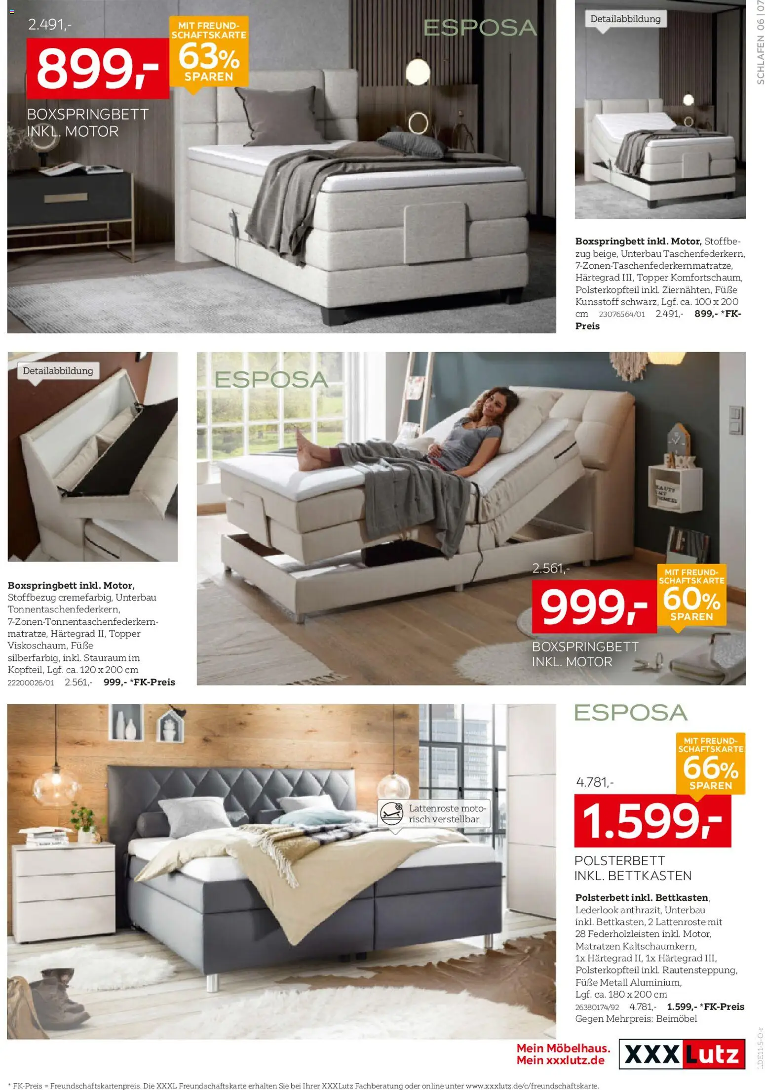 XXXL Lutz Betten Spezial – gültig ab 02.11.2025 | Seite: 7 | Produkte: Boxspringbett, Polsterbett, Topper