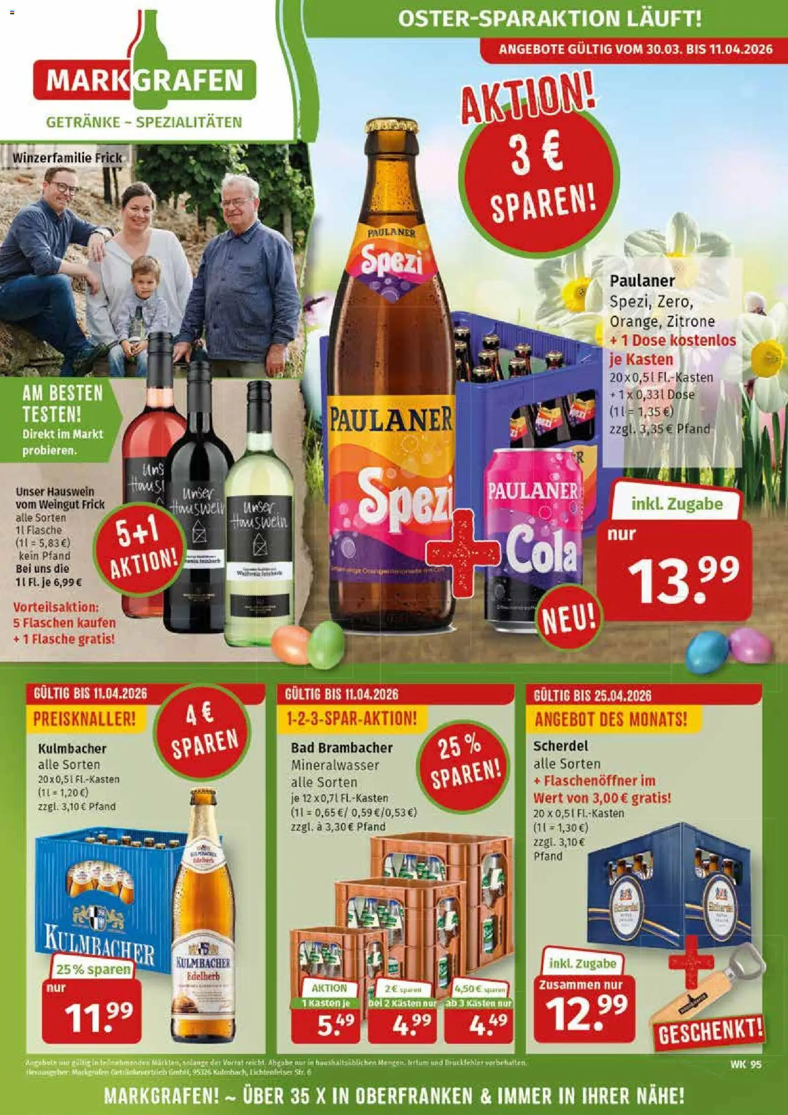 Markgrafen Prospekt – gültig ab 30.03.2026 | Seite: 1 | Produkte: Paulaner spezi, Bad, Zitrone, Paulaner