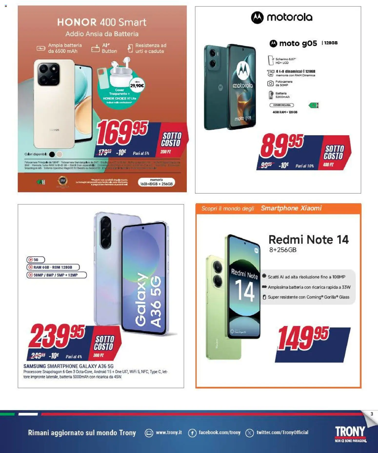 Volantino Trony del 13.12.2025 | Pagina: 3 | Prodotti: Xiaomi, Smartphone, Batteria, Samsung