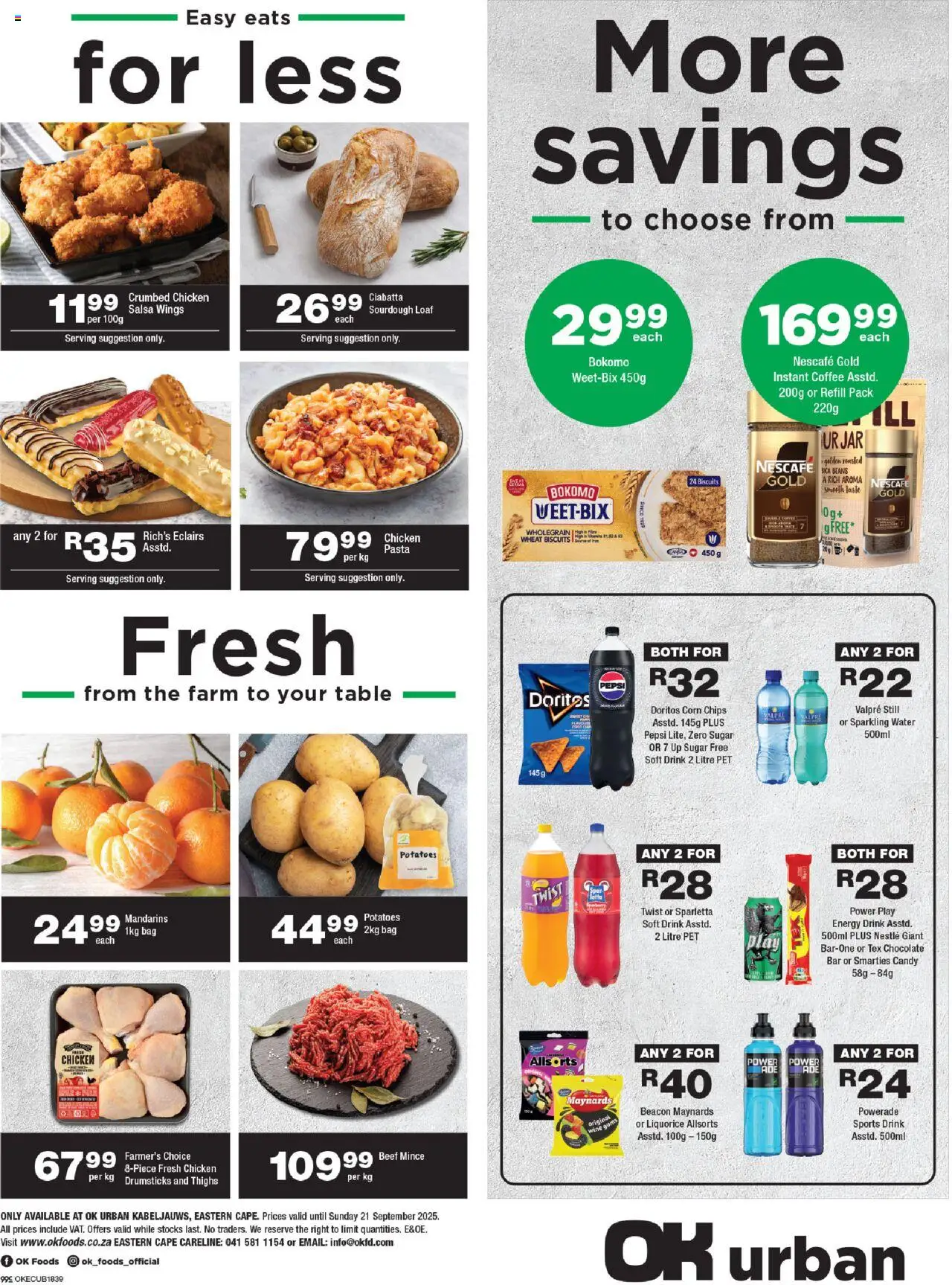 New OK Foods catalogue – valid from 10.09.2025 | Page: 2 | Products: Coffee, Wine, Chips, Sugar
