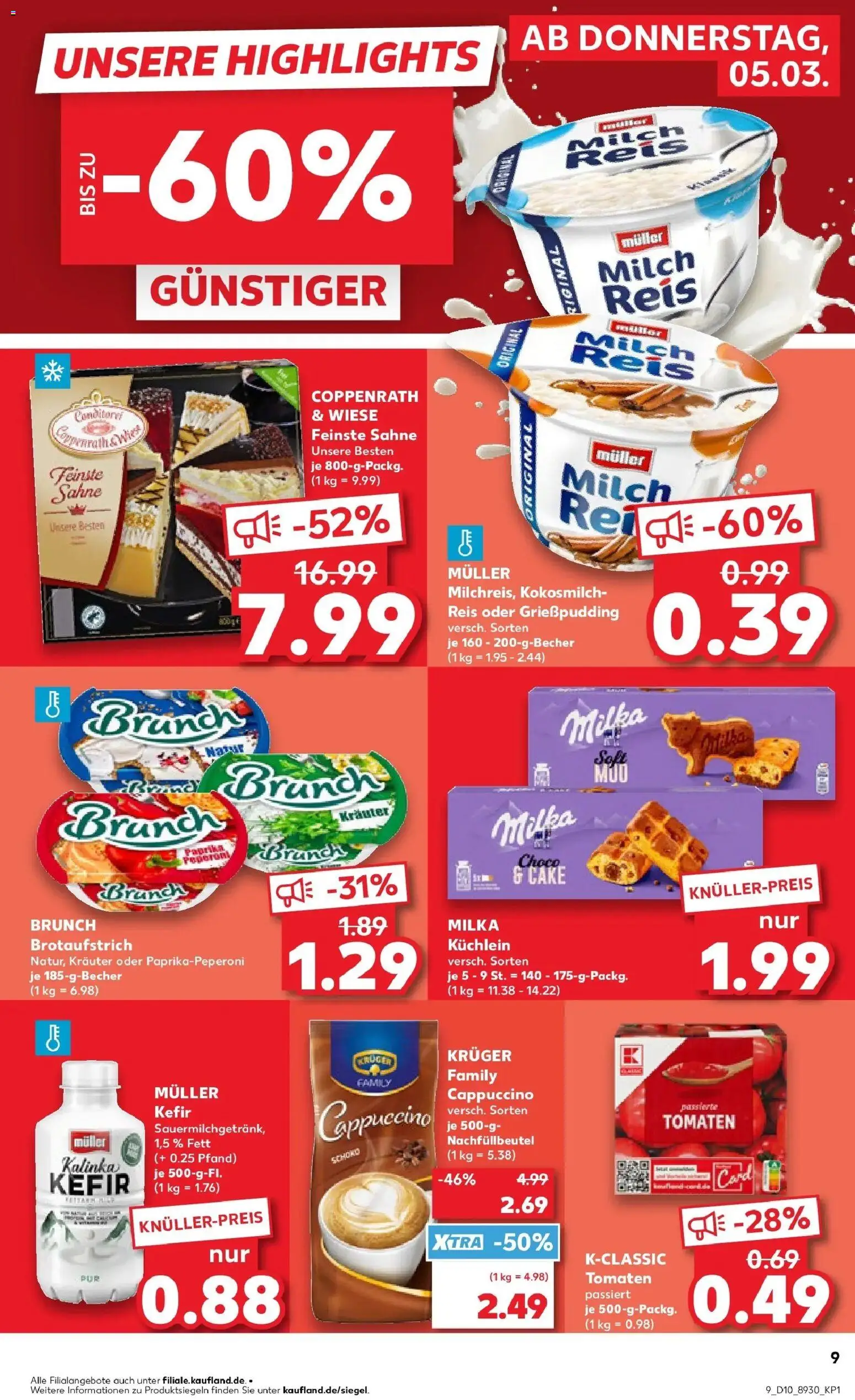 Kaufland Prospekt Schorndorf	 – gültig ab 02.03.2026 | Seite: 21 | Produkte: Milch, Tomaten, Milka, Sahne