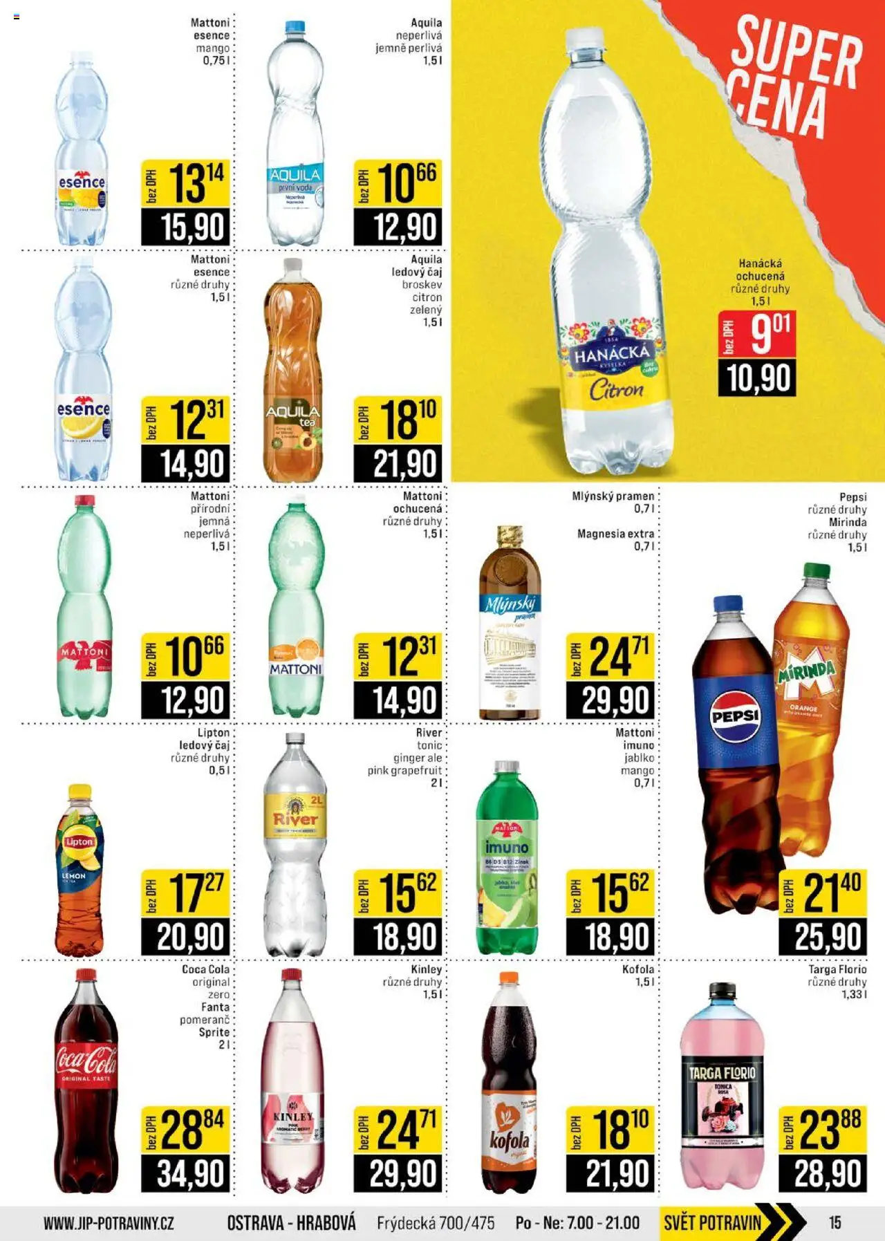 Jip leták - Cash & Carry od 15.10.2025 | Strana: 15 | Produkty: Mattoni, Mirinda, Tonic, Ledový čaj