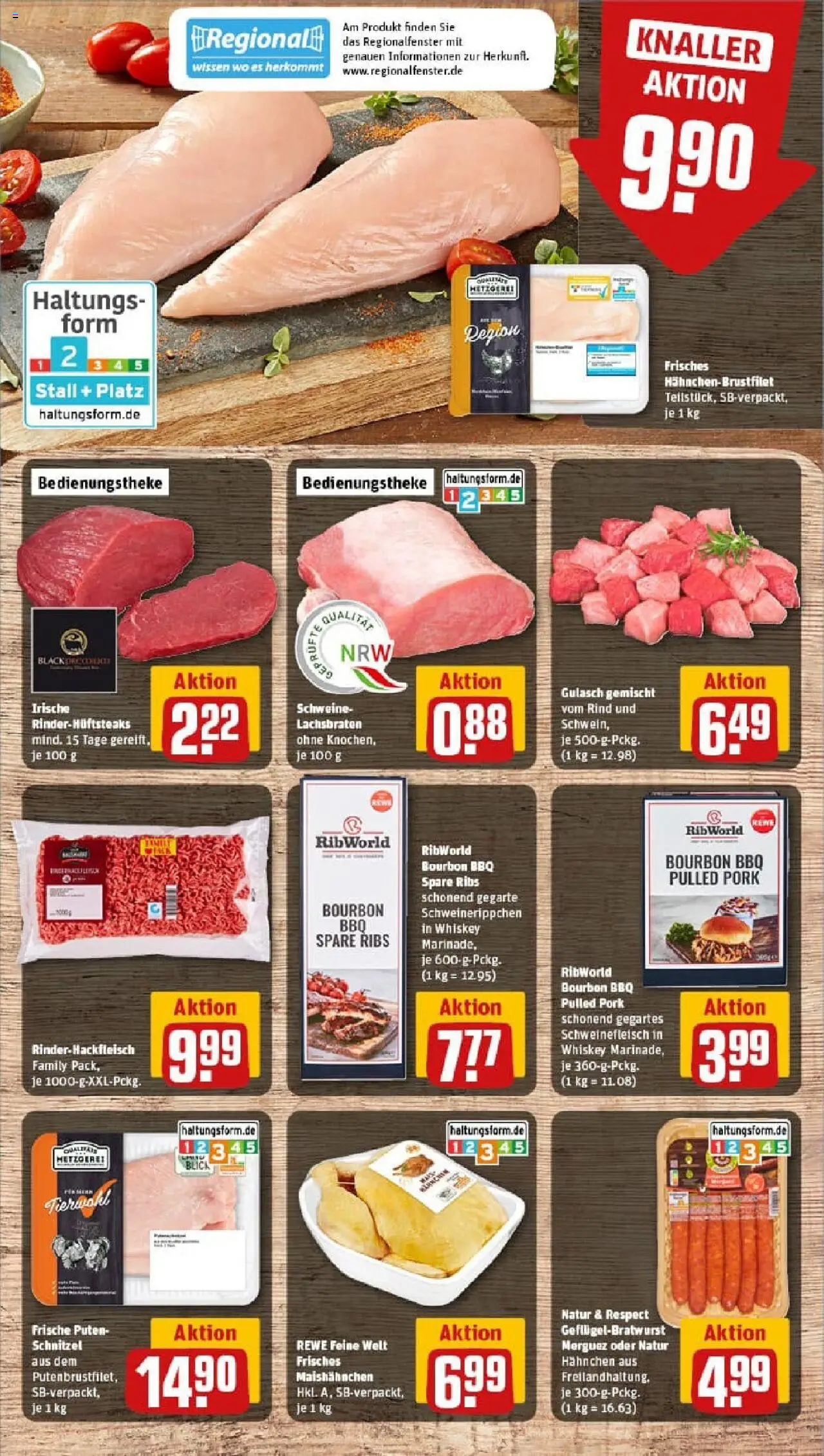 Rewe prospekt Lemgo	 - gültig ab dem 20.07.2025 | Seite: 8 | Produkte: Hahnchen, Schnitzel, Gulasch, Steak