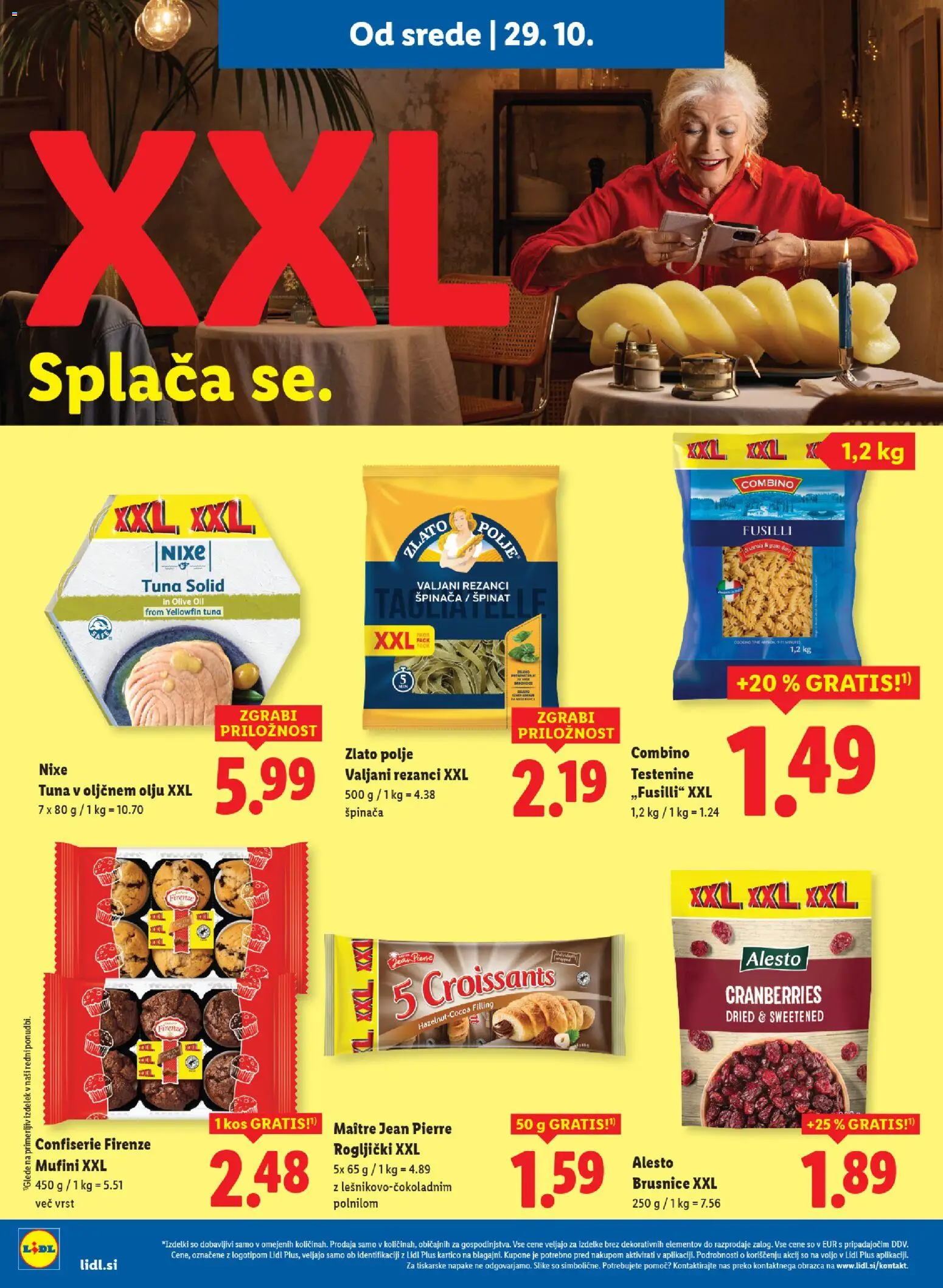 Novi Lidl katalog ponudbe – veljaven od 29.10.2025 | Stran: 20 | Izdelki: Rezanci, Tuna, Kos, Olive