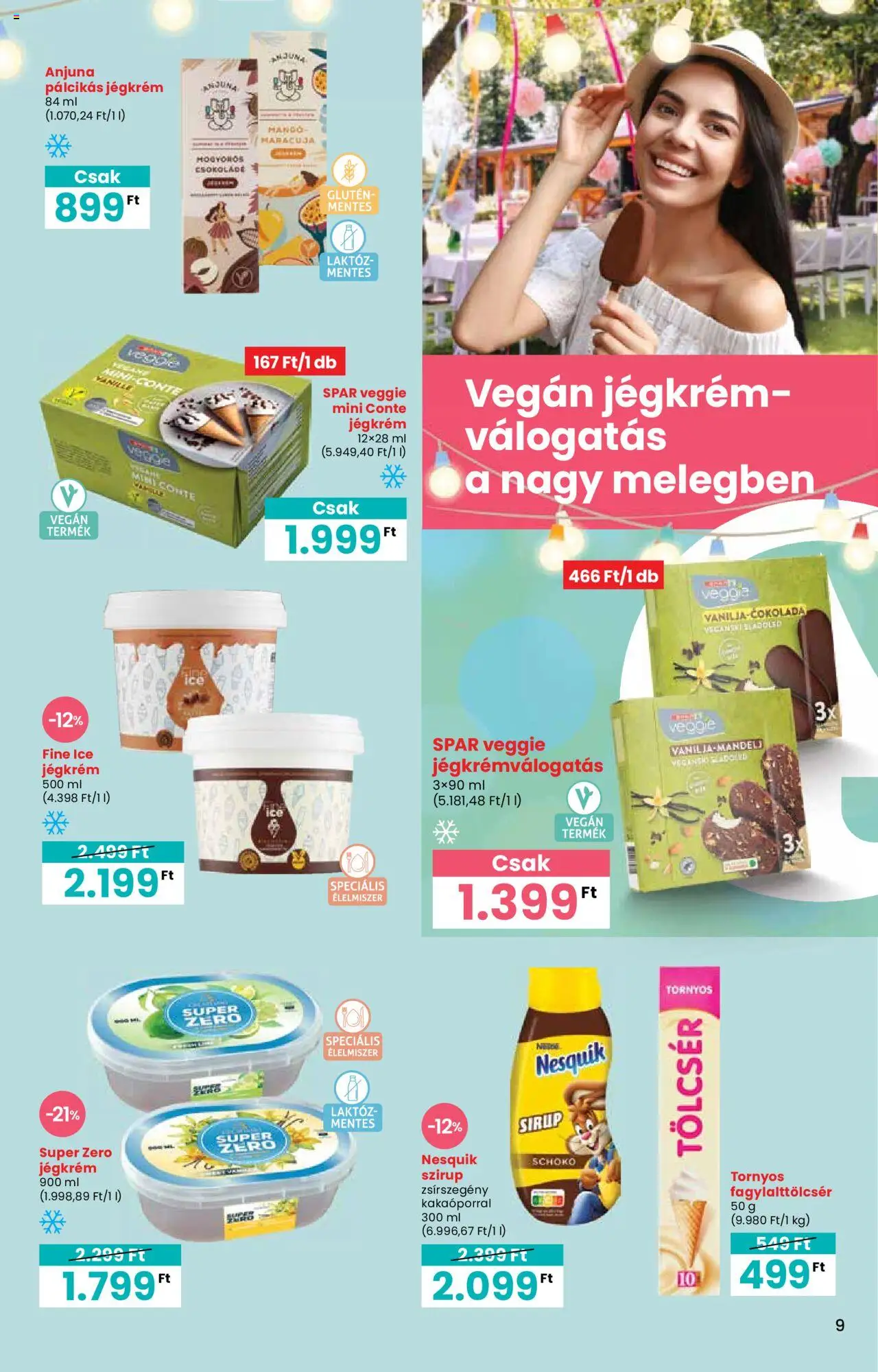 Interspar akciós ujság - amely érvényes a következő dátumtól: 05.06.2025 | Oldal: 9 | Termékek: Nesquik, Vegán, Jégkrém, Pálcikás jégkrém