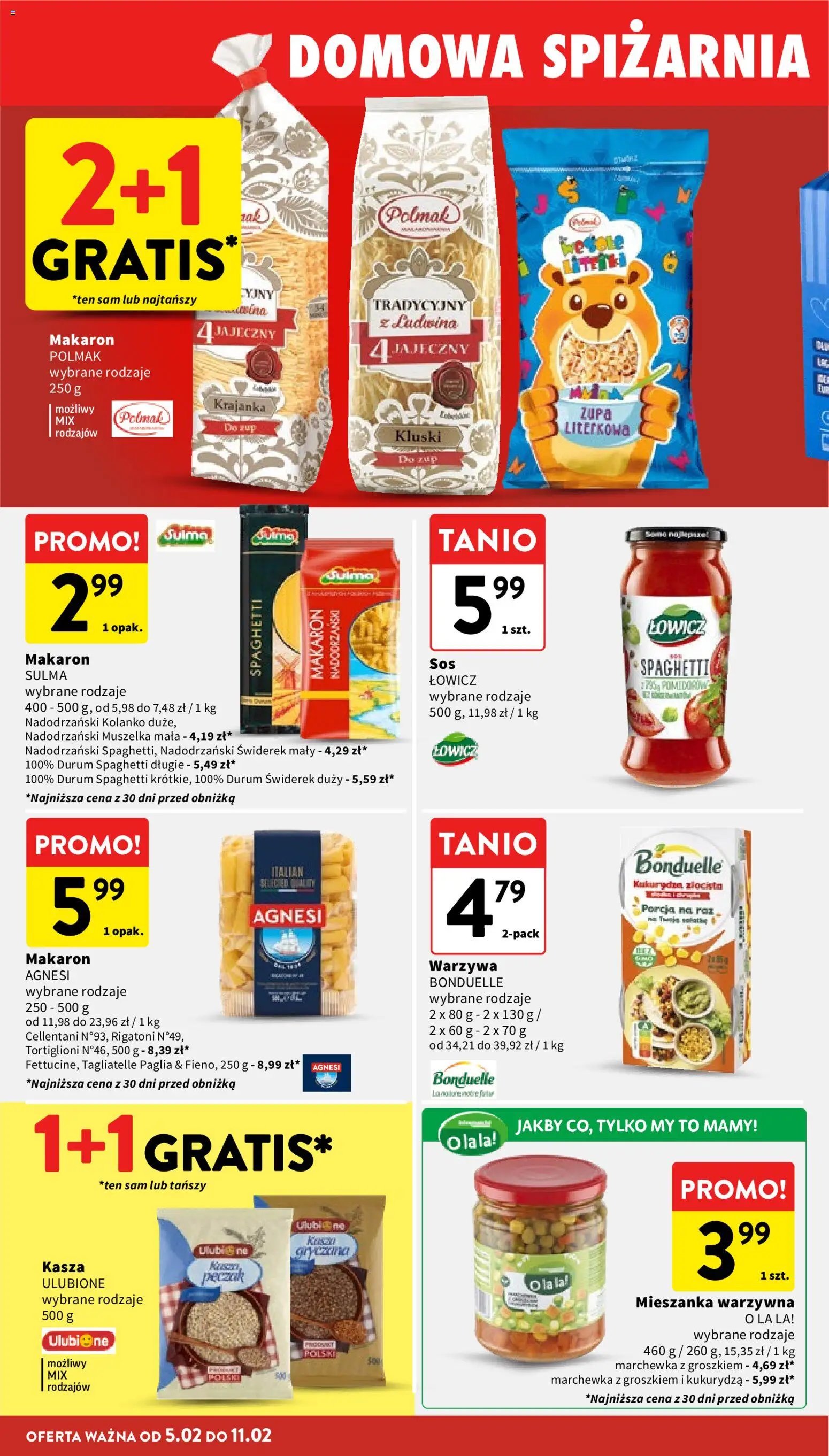 Intermarche Gazetka od 05.02.2026 | Strona: 30 | Produkty: Zupa, Makaron, Warzywa, Marchewka z groszkiem