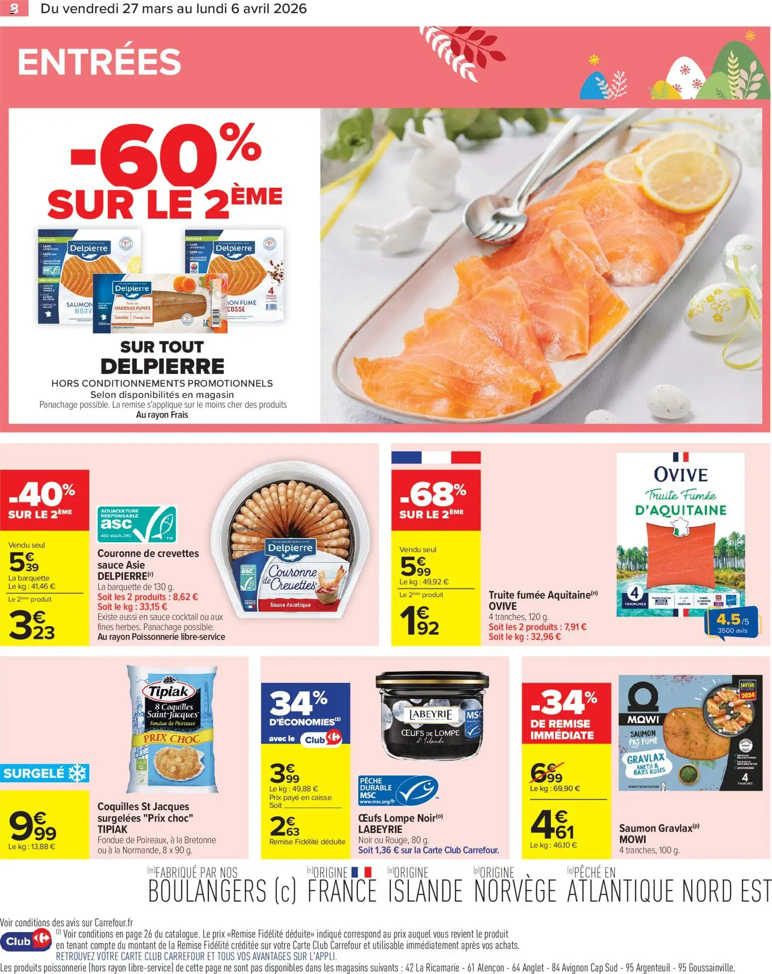 {H1} | Page: 8 | Produits: Truite fumée, Crevettes, Œufs, Saumon