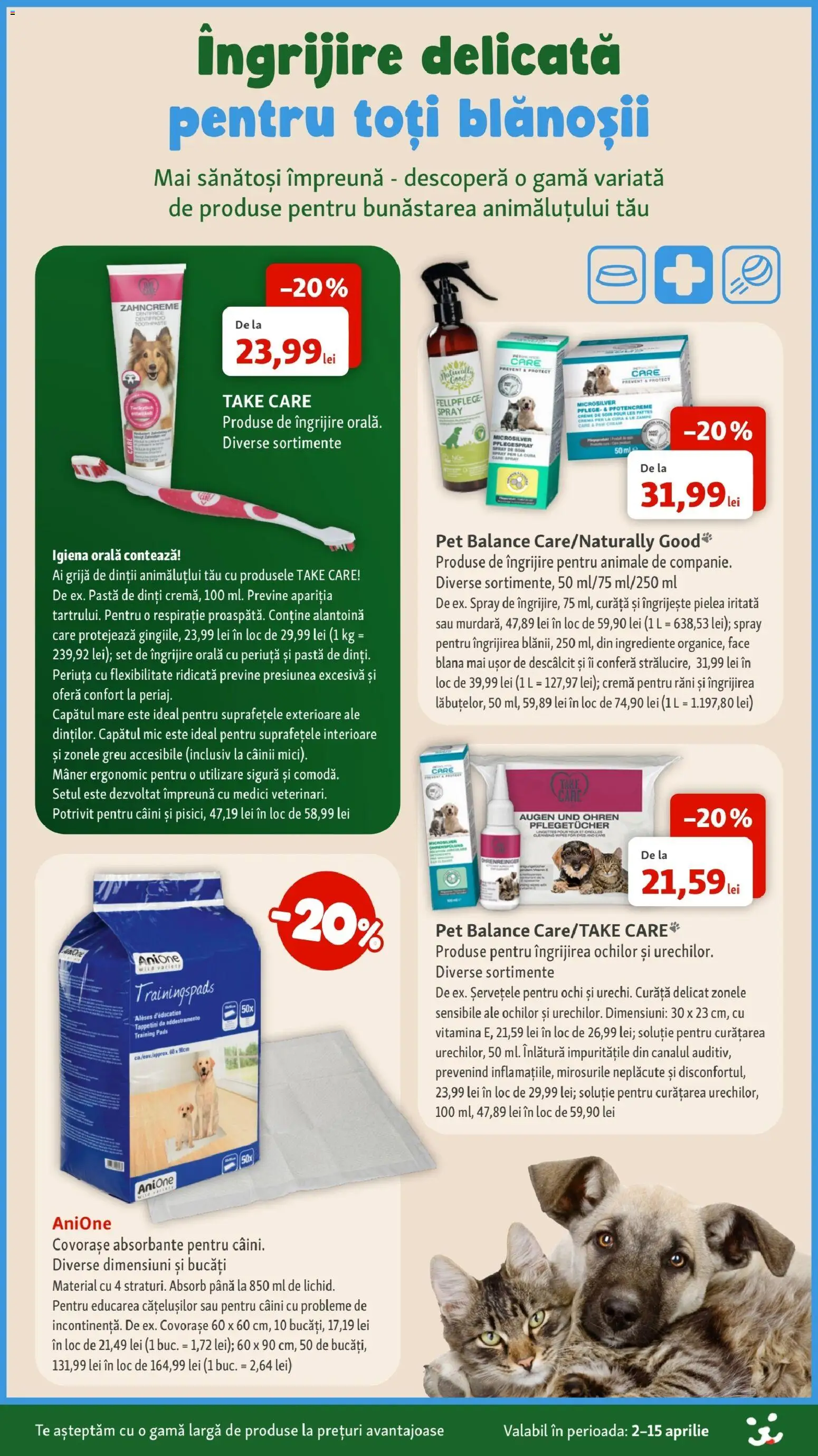 Noul catalog Fressnapf – valabil de la 02.04.2026 | Pagină: 4 | Produse: Mâner, Cremă, Pastă de dinți, Absorbante