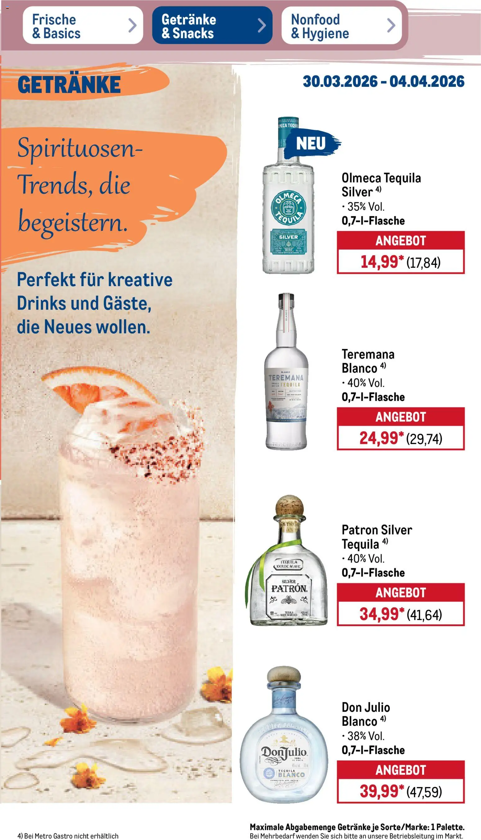Metro Prospekt 	 – gültig ab 30.03.2026 | Seite: 33 | Produkte: Tequila