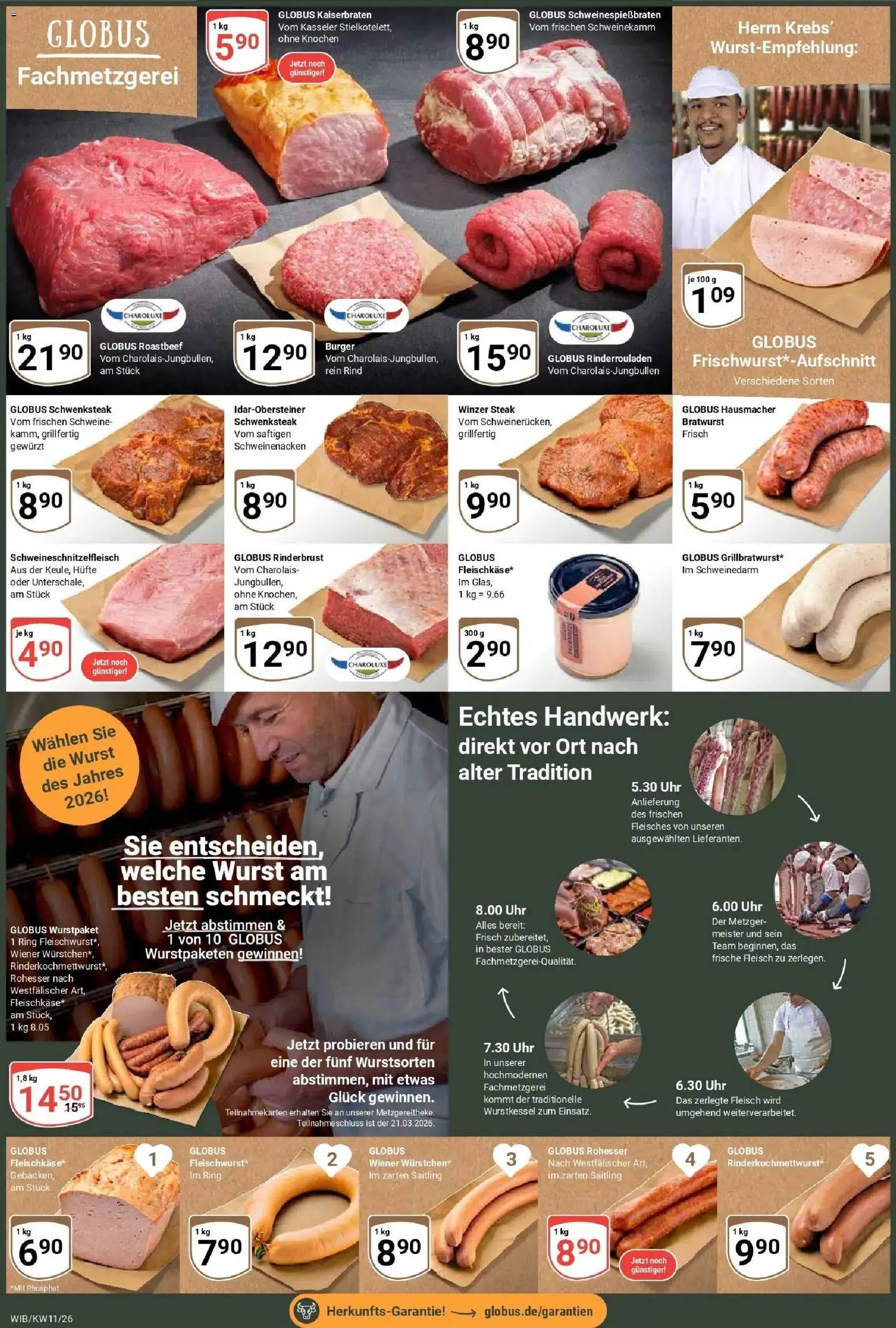 Globus prospekt Wiesbaden-Nordenstadt	 – gültig ab 09.03.2026 | Seite: 2 | Produkte: Rinderrouladen, Wiener wurstchen, Bratwurst, Roastbeef