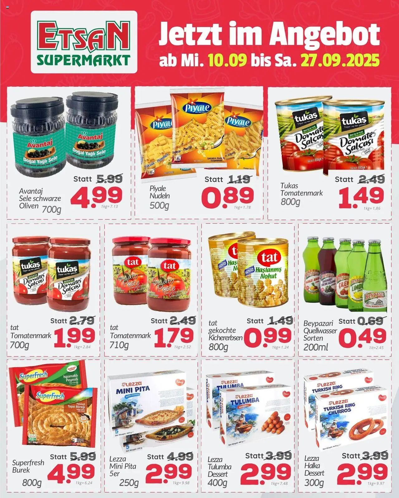 ETSAN Flugblatt gültig ab 10.09.2025 | Seite: 2 | Produkte: Mango, Szeder, Nudeln