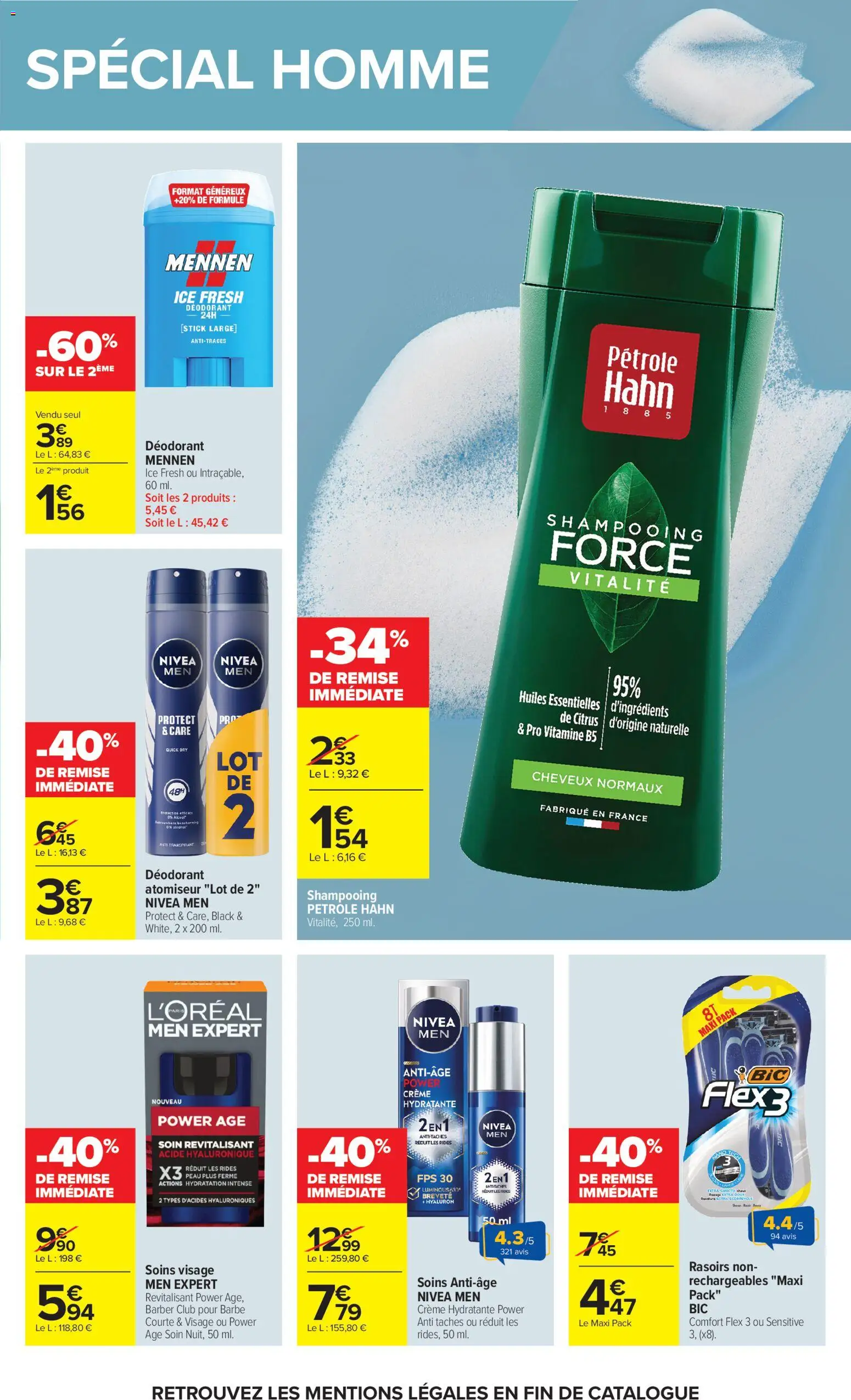 {H1} | Page: 35 | Produits: Alcool, Shampooing, Crème hydratante, Crème