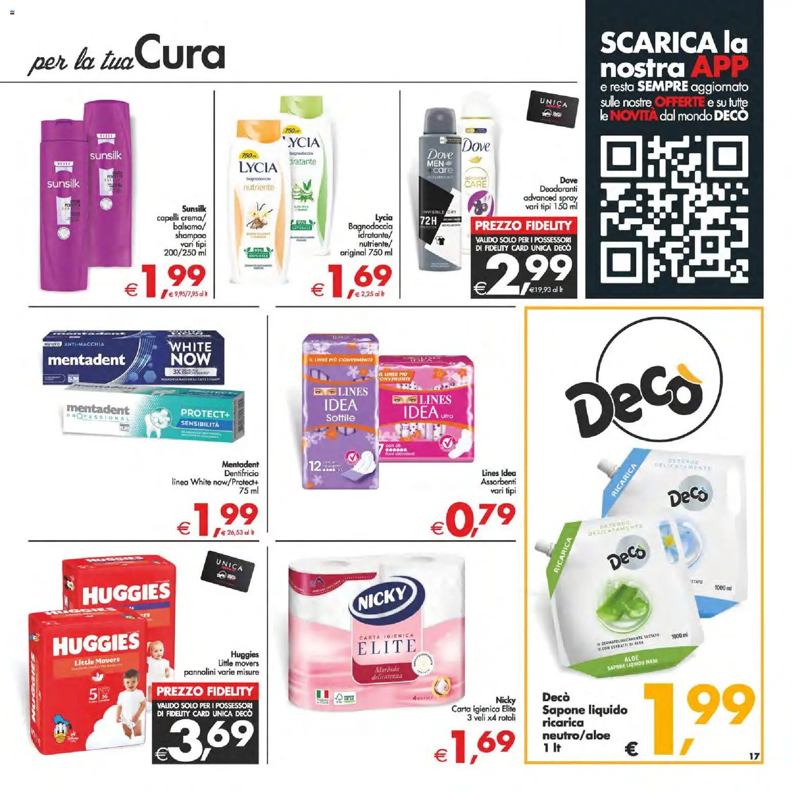 Volantino Decò del 24.02.2026 | Pagina: 17 | Prodotti: Shampoo, Pannolini, Sapone, Dentifricio