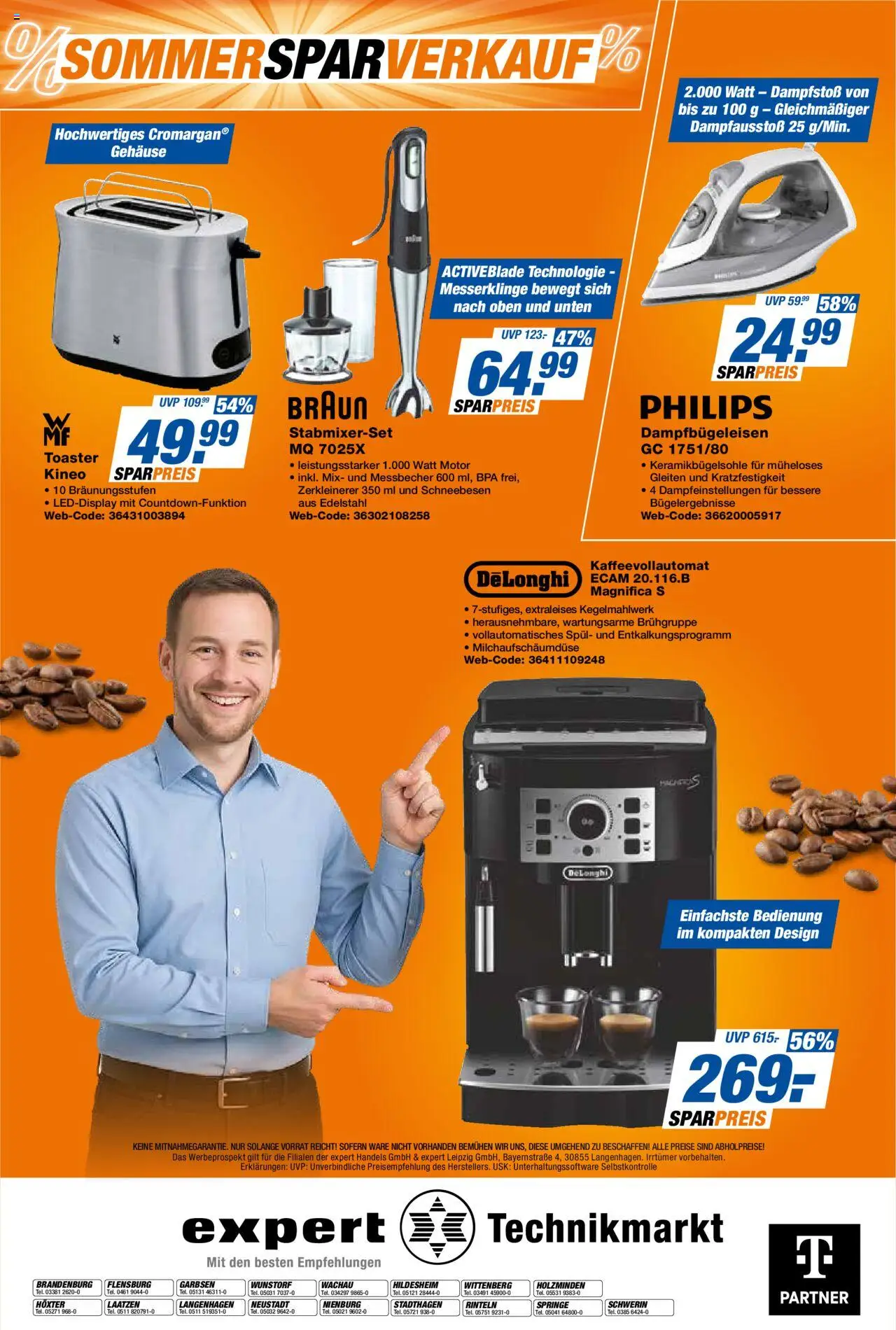 Expert  Sommer Sparverkauf - gültig ab dem 22.08.2025 | Seite: 16 | Produkte: Philips, Toaster, Kaffeevollautomat