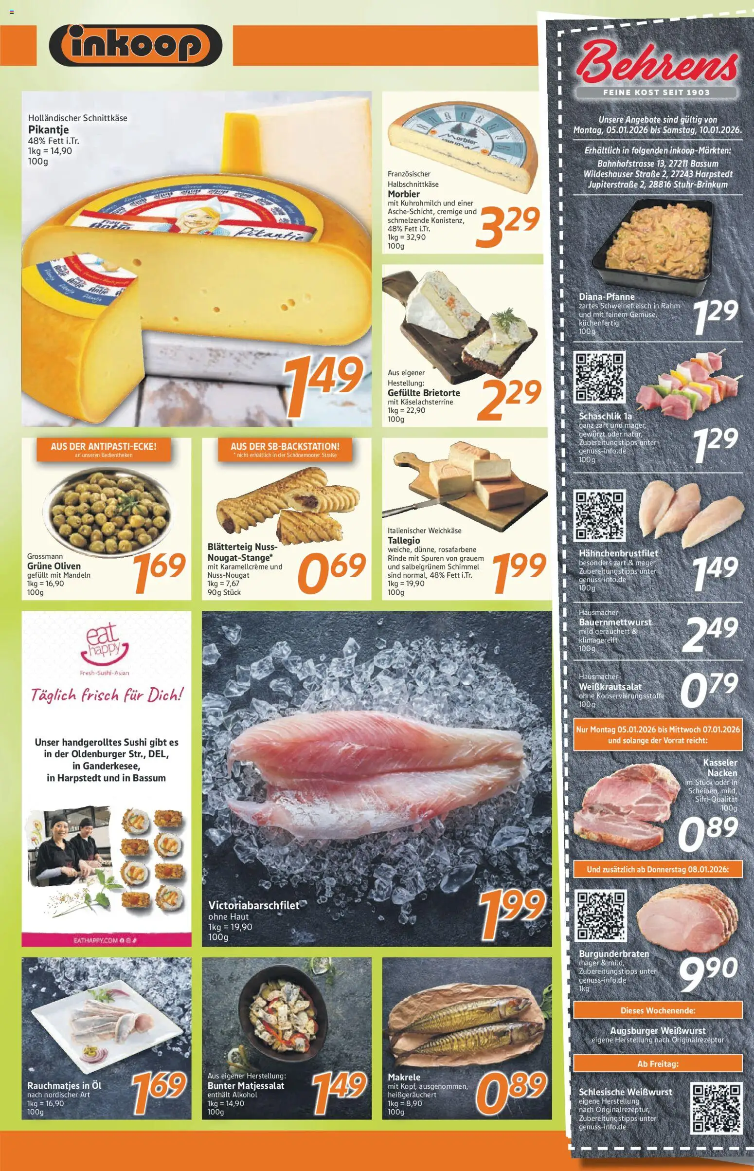 Inkoop Prospekt – gültig ab 05.01.2026 | Seite: 4 | Produkte: Öl, Weißwurst, Mandeln, Schweinefleisch