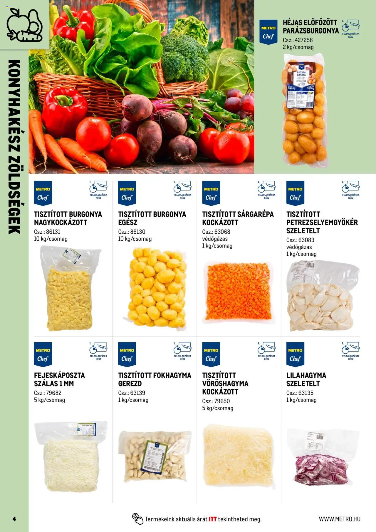 Metro akciós ujság - amely érvényes a következő dátumtól: 01.06.2025 | Oldal: 4 | Termékek: Fokhagyma, Burgonya, Sárgarépa, Vöröshagyma